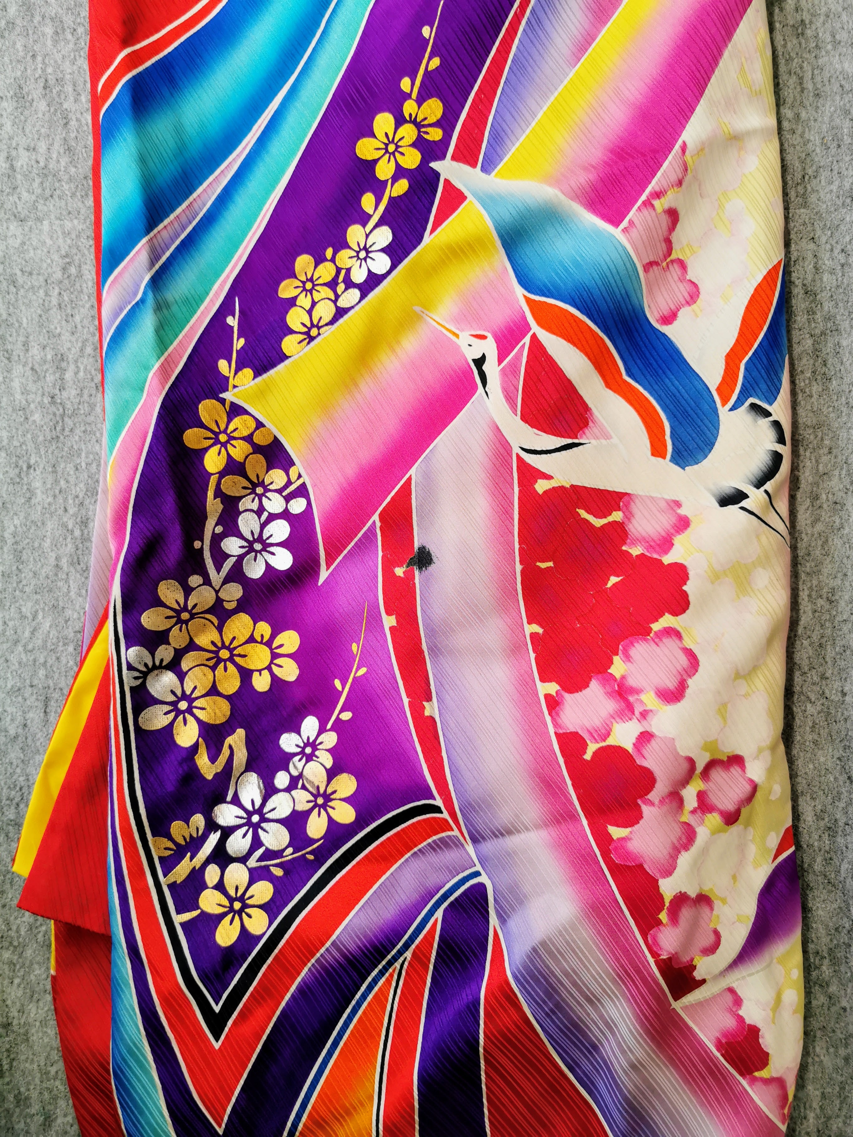 引き振袖 お引きずり 花嫁衣装 結婚式 豪華 カラフル 婚礼 ウエディング 古着◆twff231