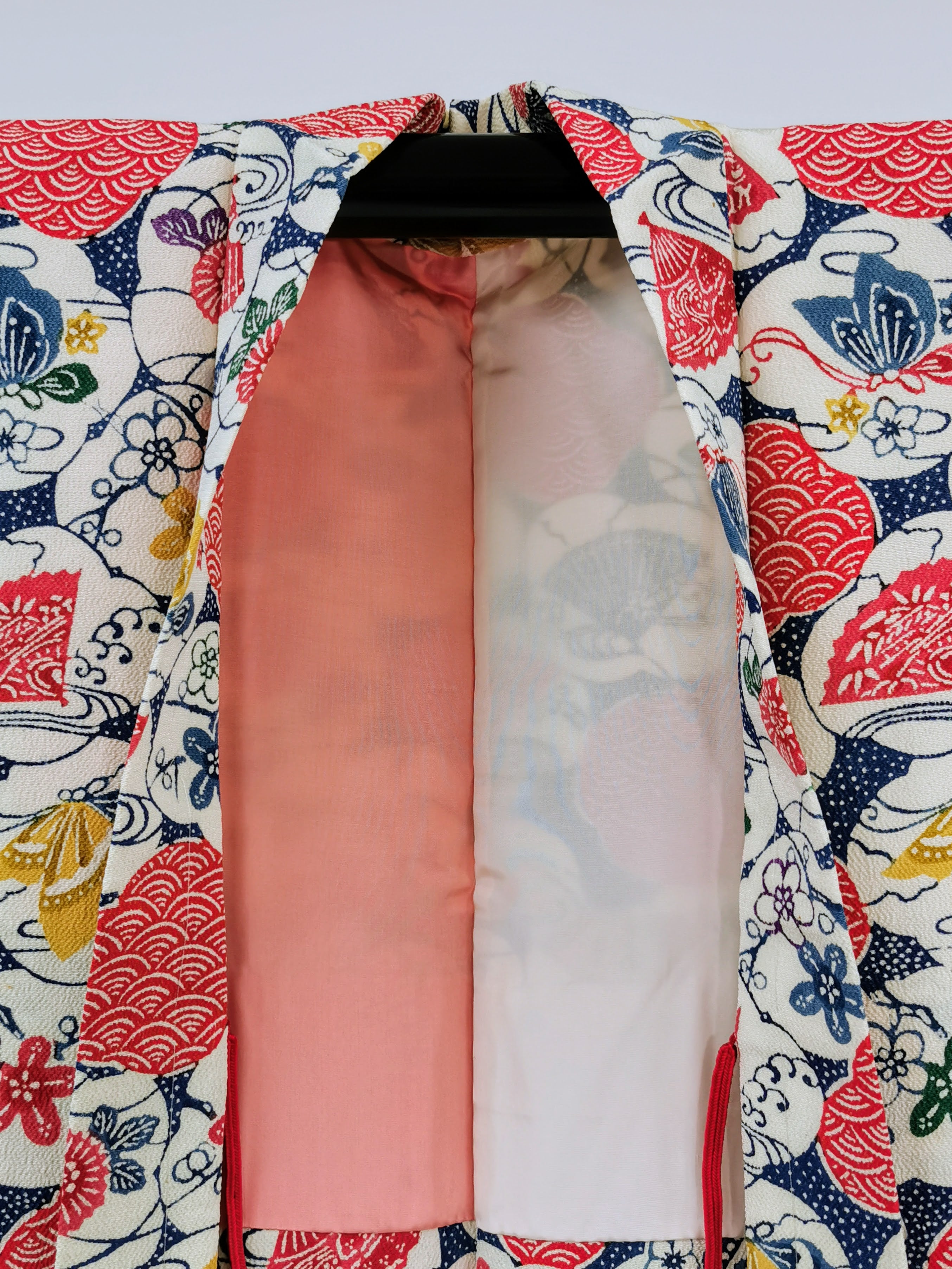 羽織 正絹 ちりめん アンティーク リユース◆twh376