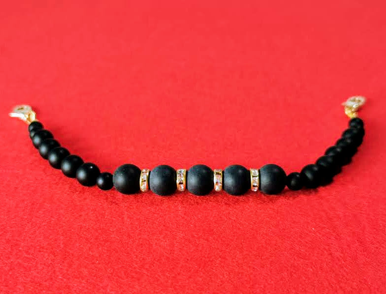 ビーズ 羽織紐 黒 男女兼用 中古品◆thh271