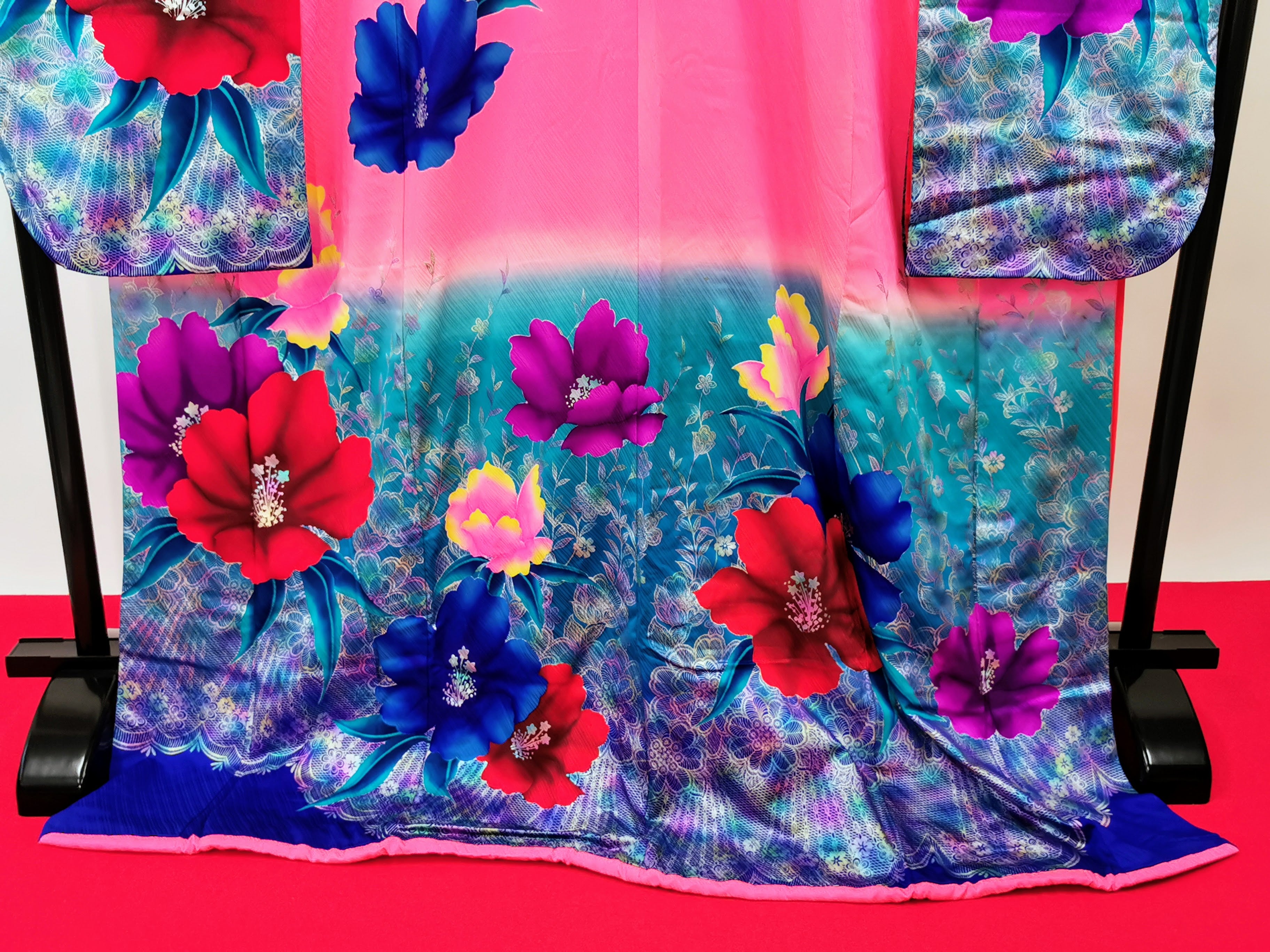 引き振袖 お引きずり 蛍光 可愛い 花嫁衣装 結婚式 豪華 婚礼 ウエディング 古着◆twff238