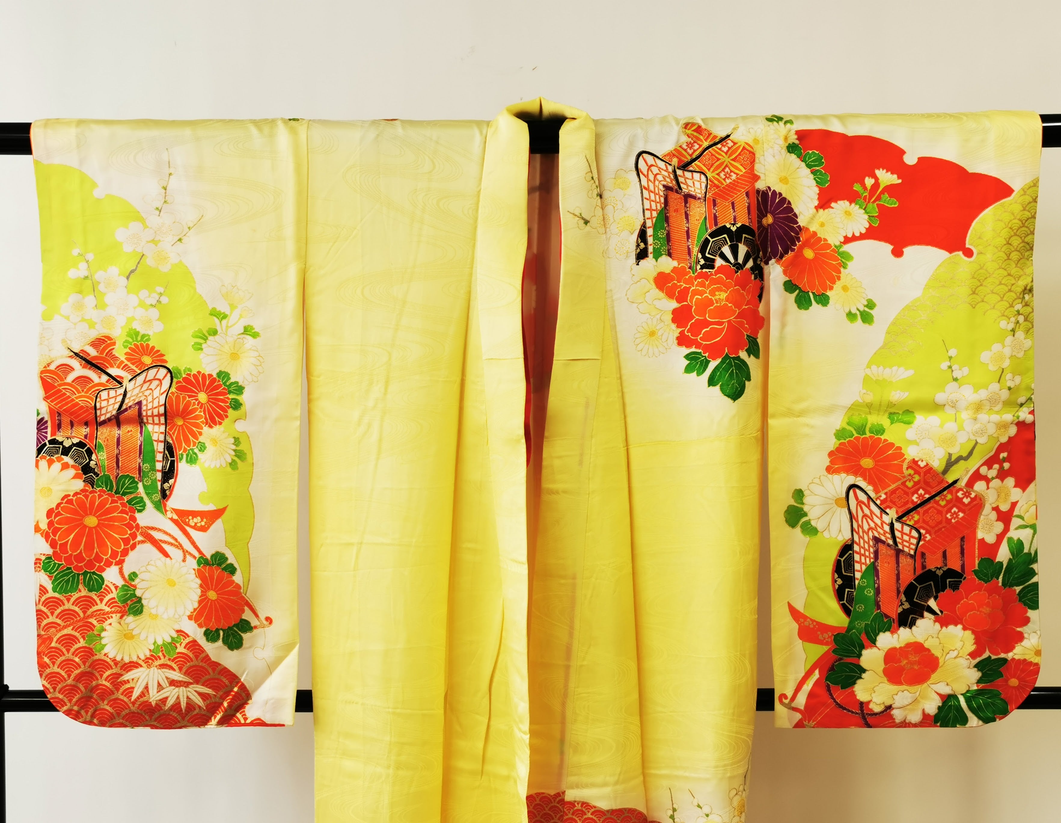 KJ059 Kids Women's Kimono used Japanese clothes