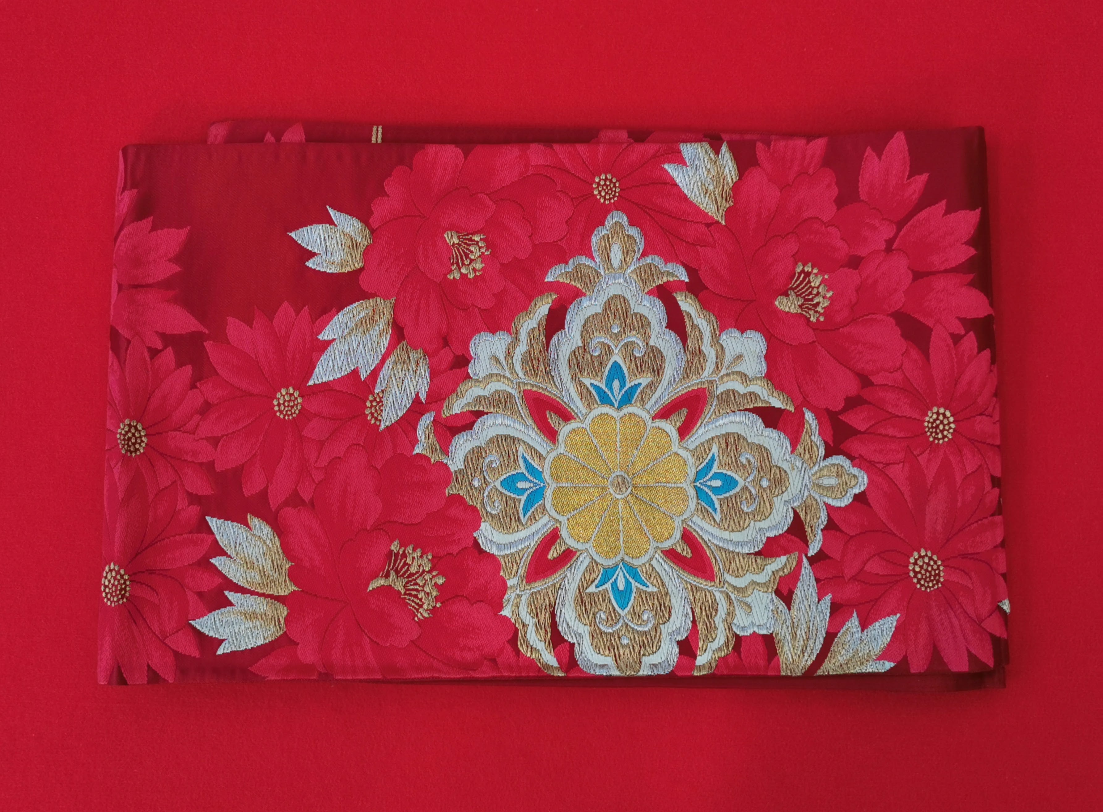 袋帯 5枚まとめ売り 赤系 女性 中古品 和装 和装小物 リメイク 古布リメイク ハギレ 帯 和柄 和装帯◆toh194