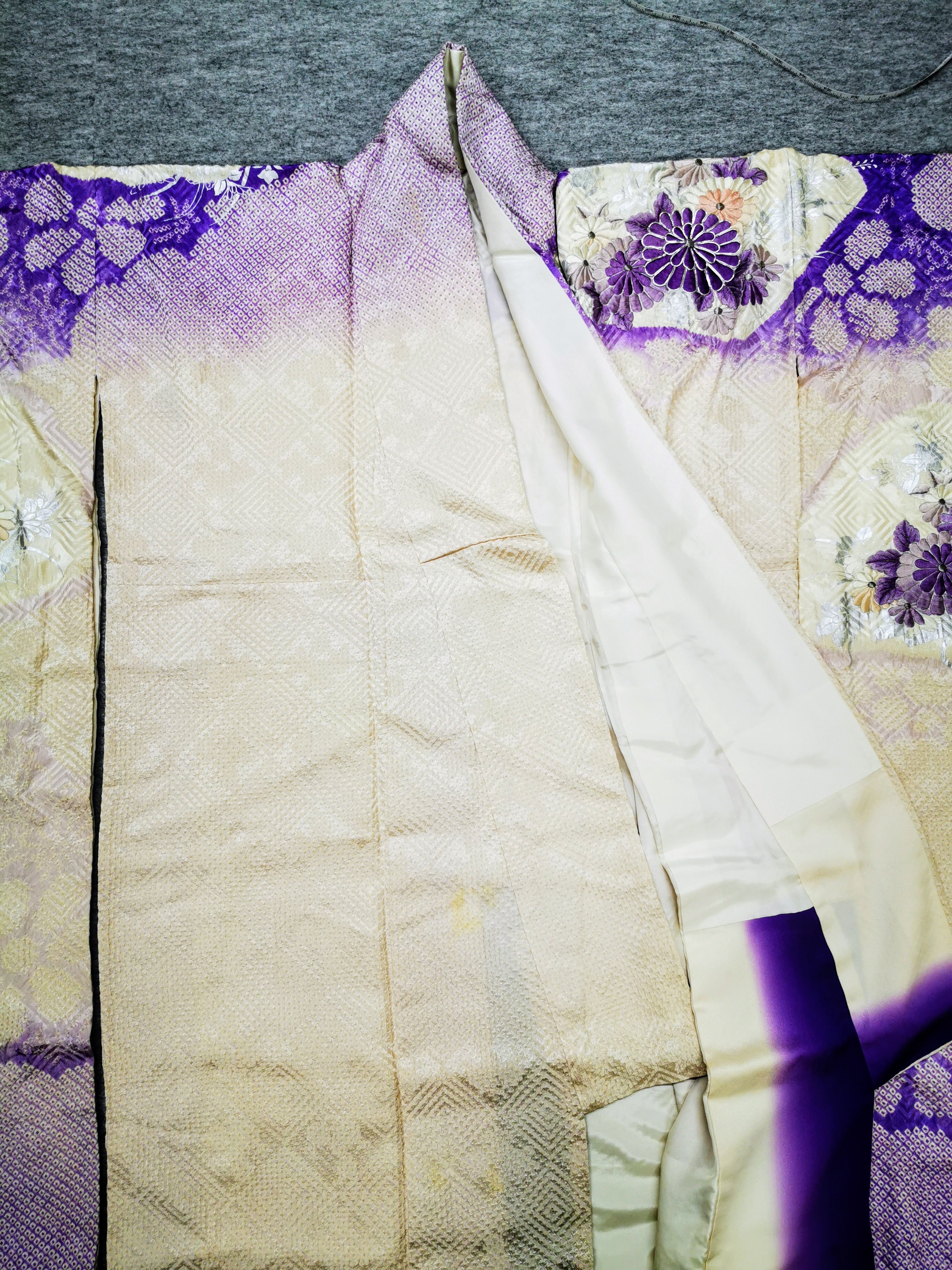 ♦KJ053 Women's Furisode used Japanese clothing