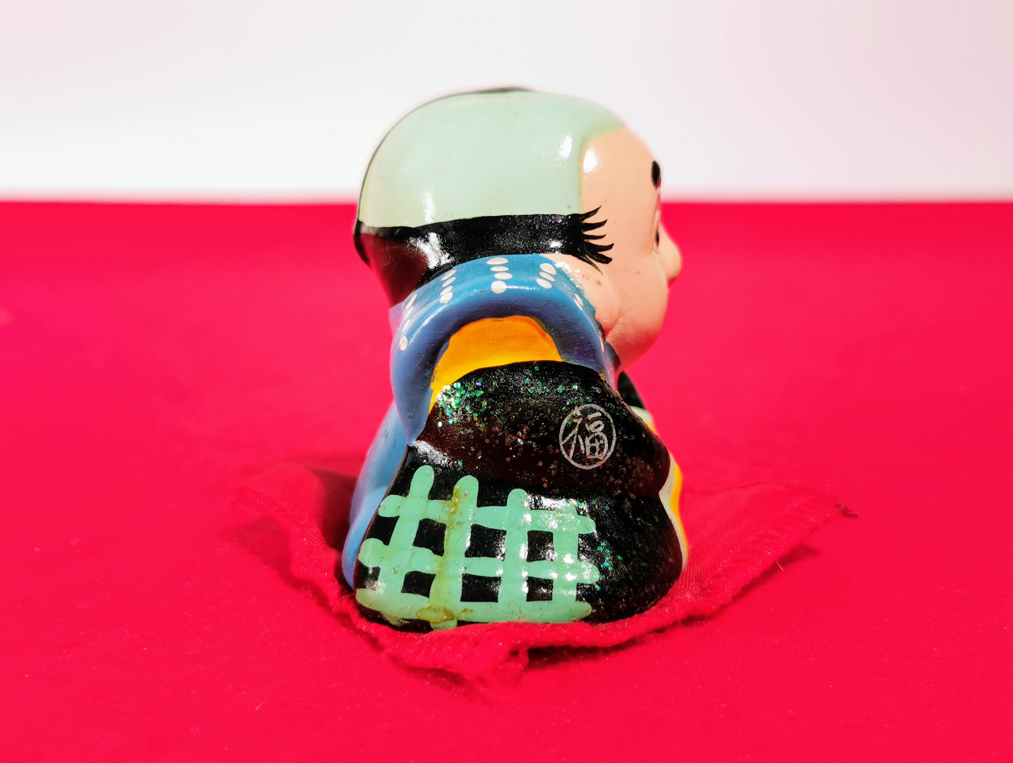 福助 レトロ 置物 日本 人形 艶人形 縁起物 骨董品 アンティーク◆tk259