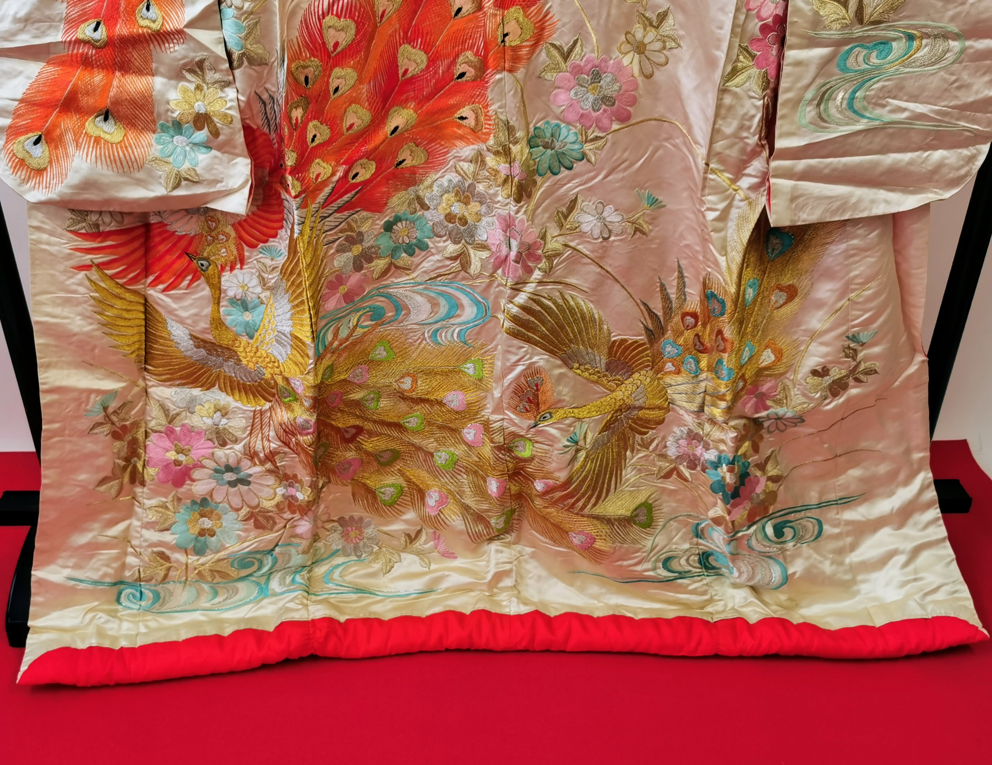 お引きずり 花嫁衣装 結婚式 豪華 刺繍 婚礼 ウエディング 古着◆twff221