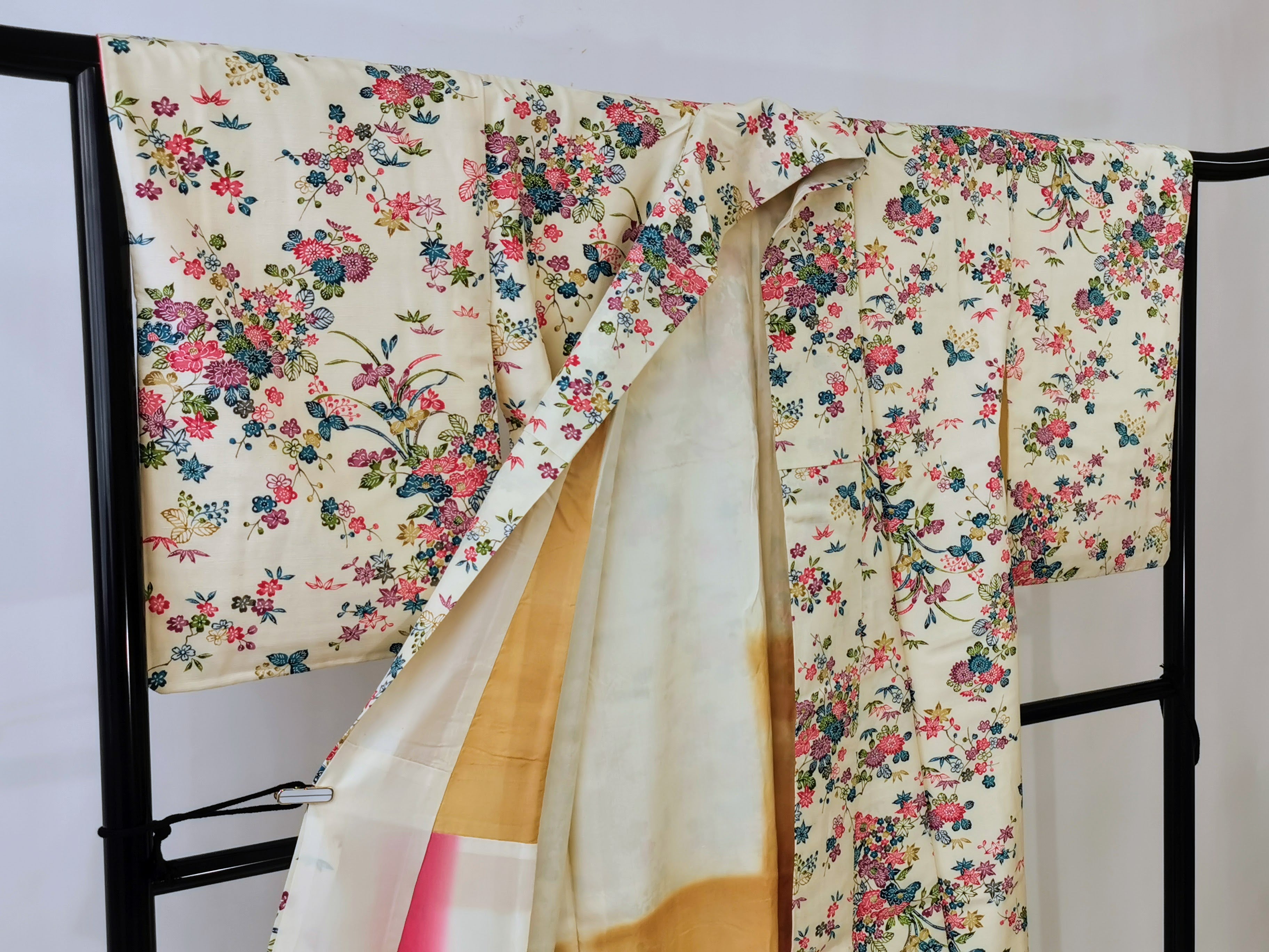 着物 小紋 型染め 古着◆twkk142