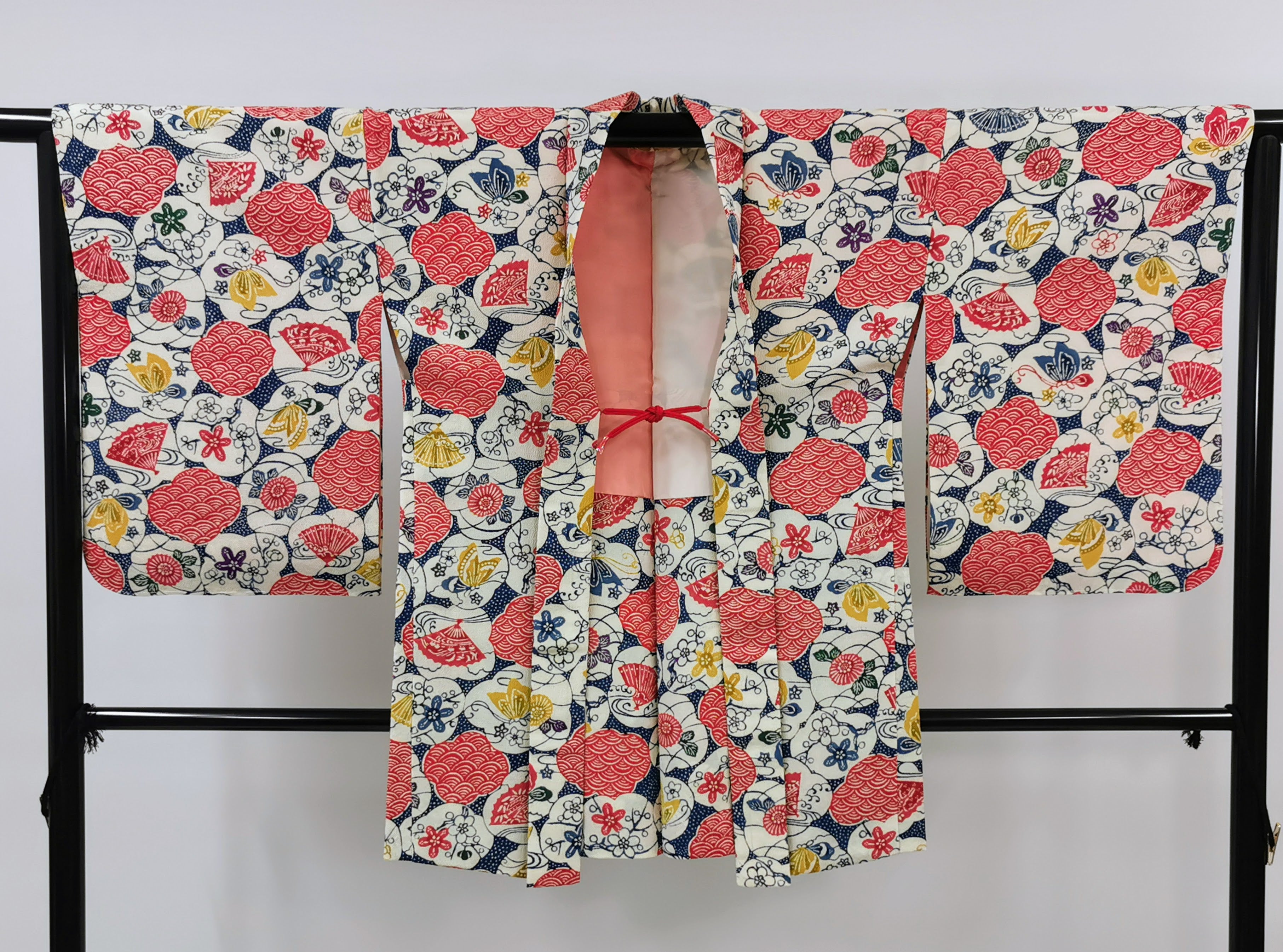 羽織 正絹 ちりめん アンティーク リユース◆twh376