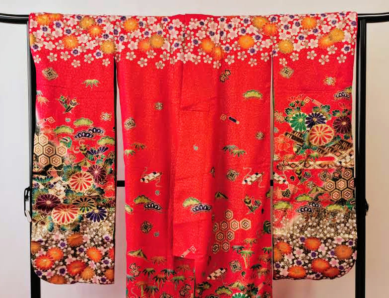 引き振袖 お引きずり 花嫁衣装 結婚式 豪華 ラメ 刺繍 婚礼 ウエディング 古着◆twff222