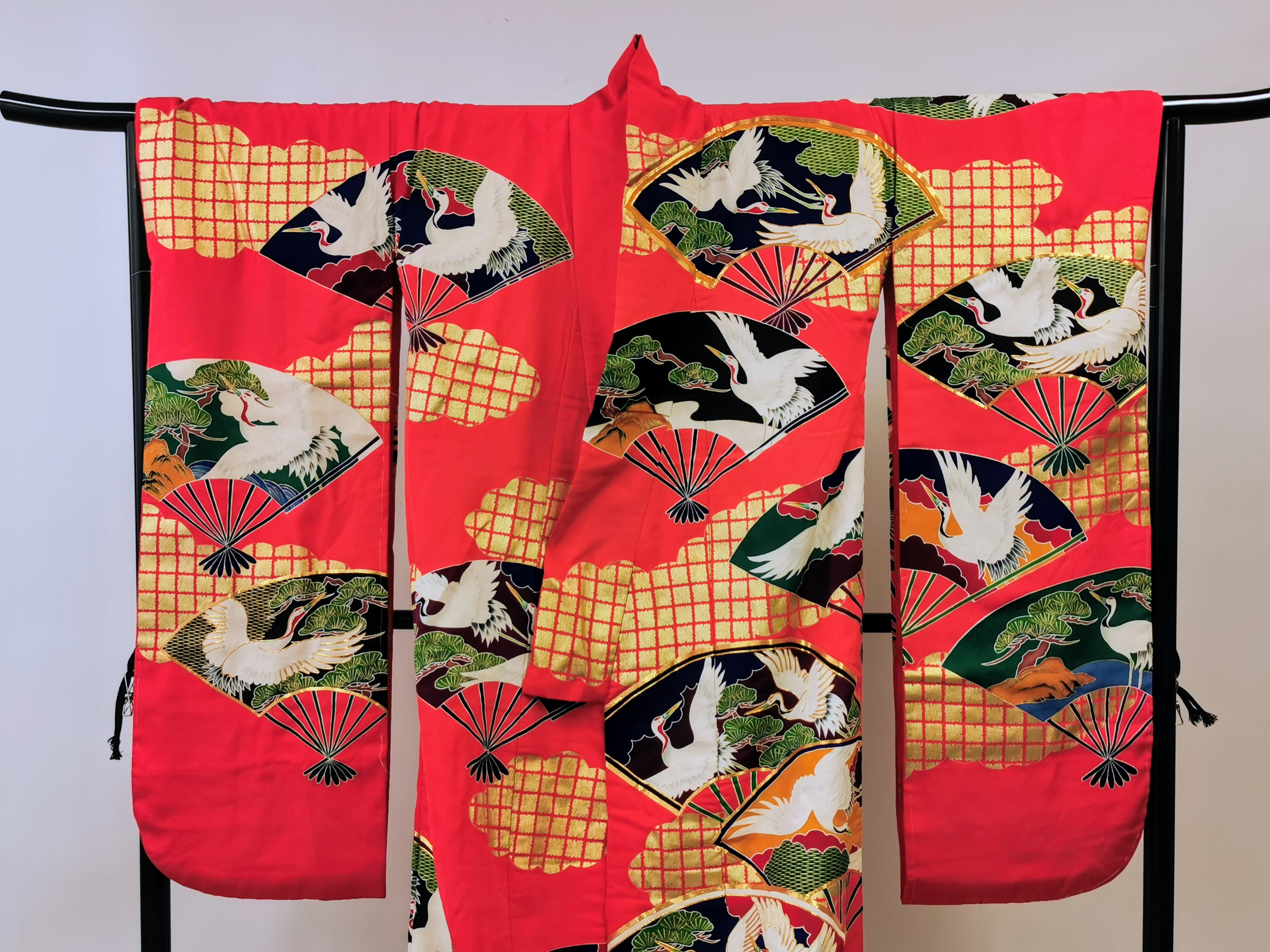 色打掛 豪華 刺繍 婚礼 結婚式 花嫁衣装 古着◆twku105