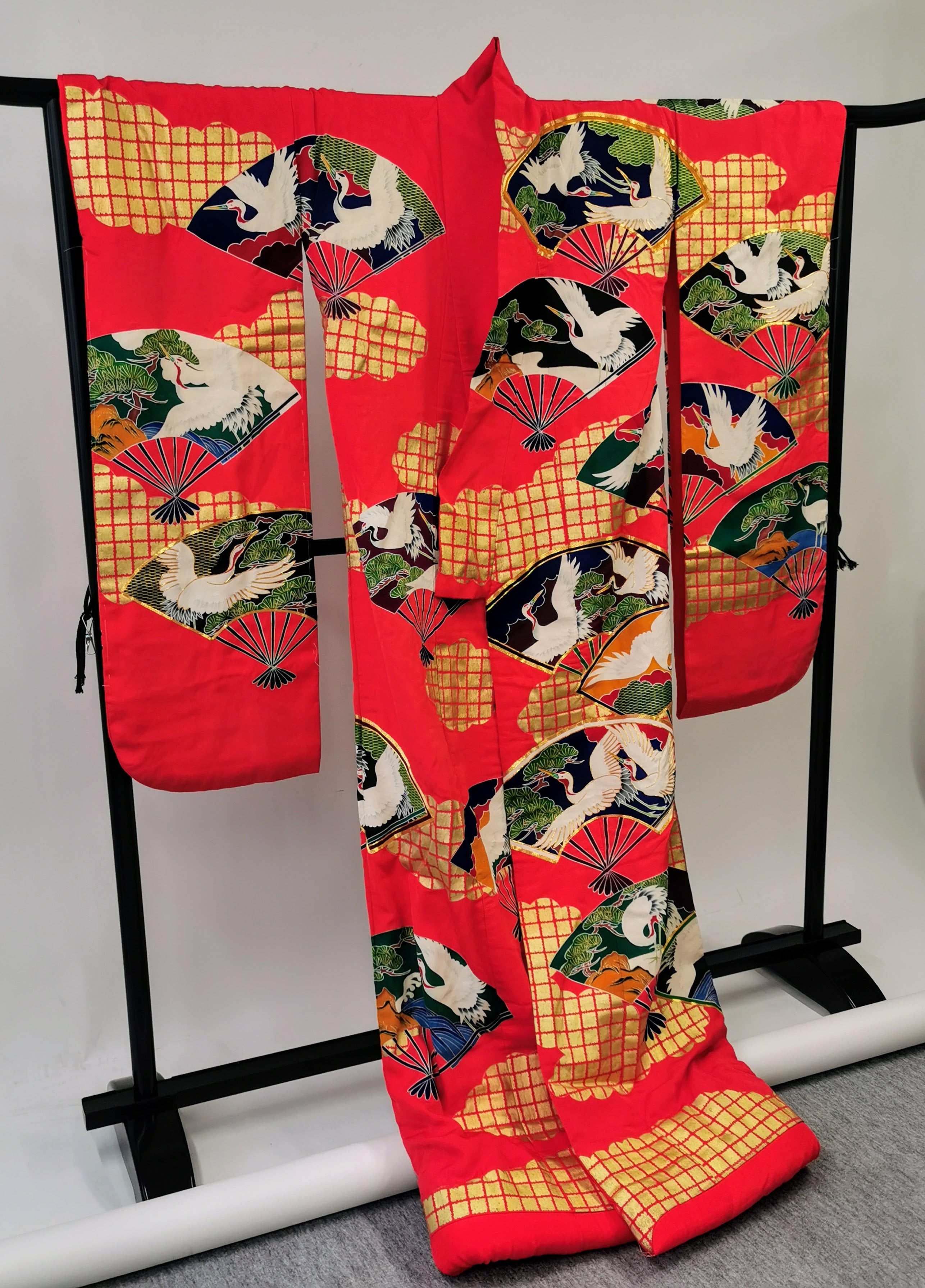 色打掛 豪華 刺繍 婚礼 結婚式 花嫁衣装 古着◆twku105