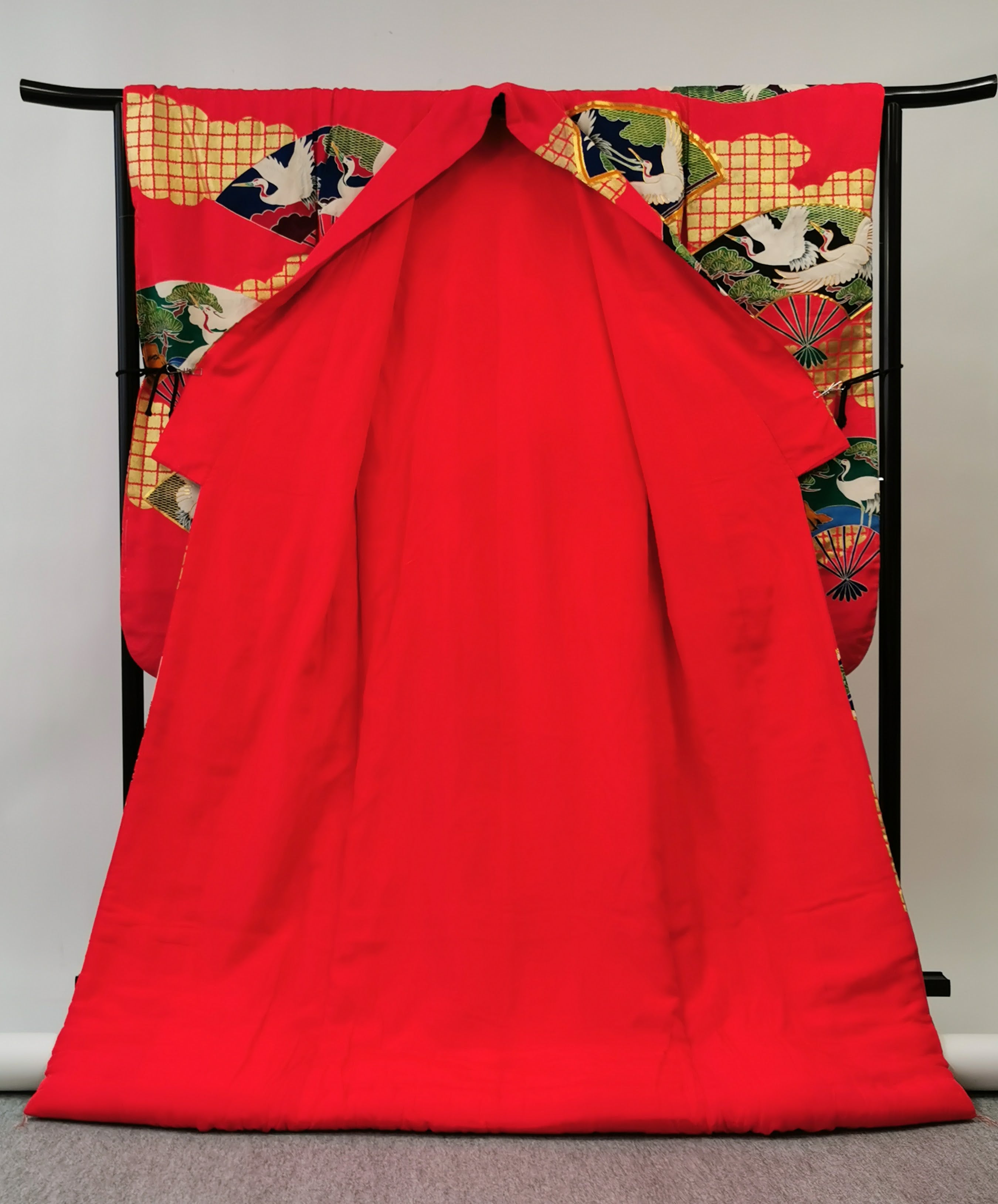 色打掛 豪華 刺繍 婚礼 結婚式 花嫁衣装 古着◆twku105