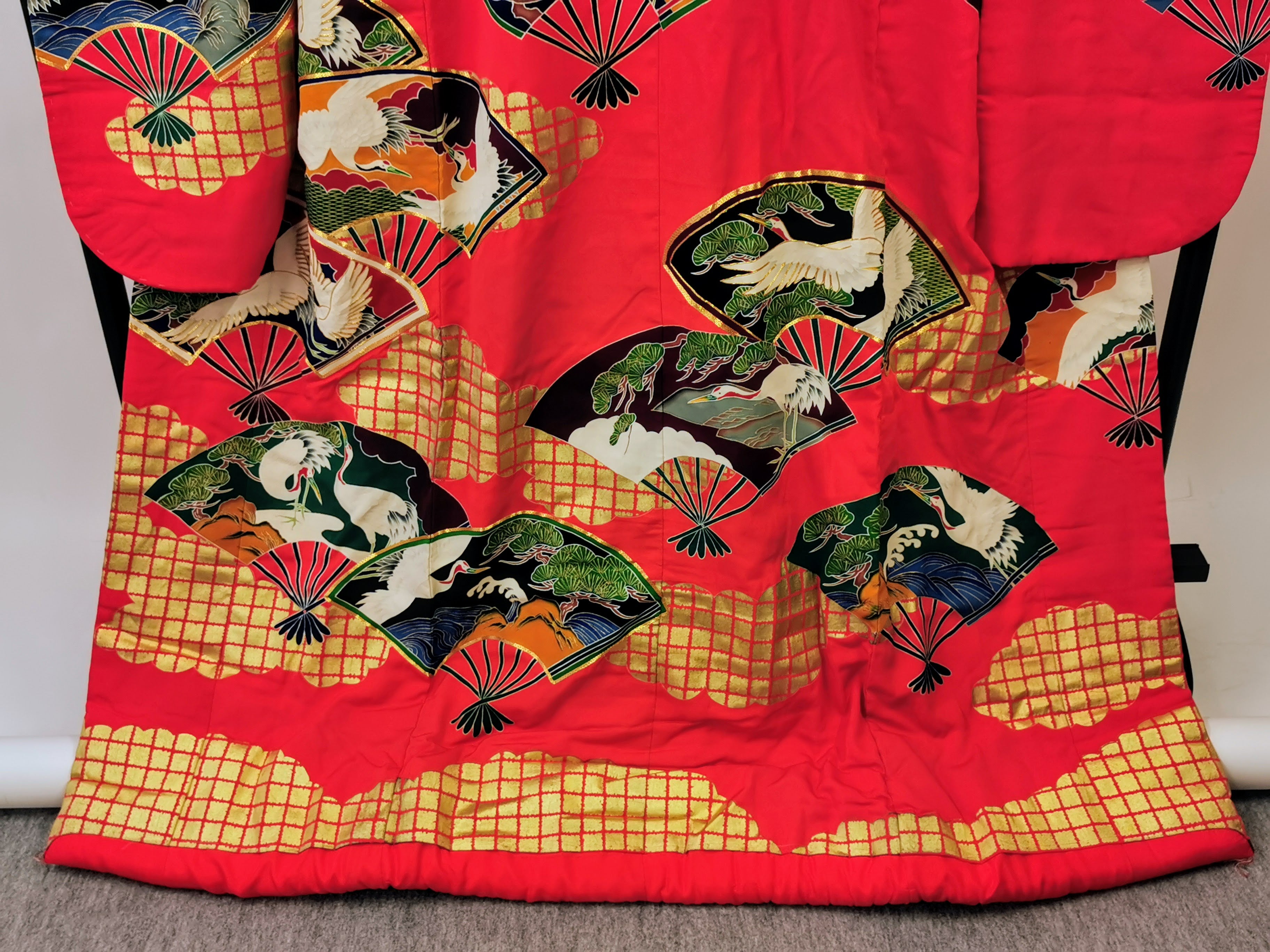 色打掛 豪華 刺繍 婚礼 結婚式 花嫁衣装 古着◆twku105