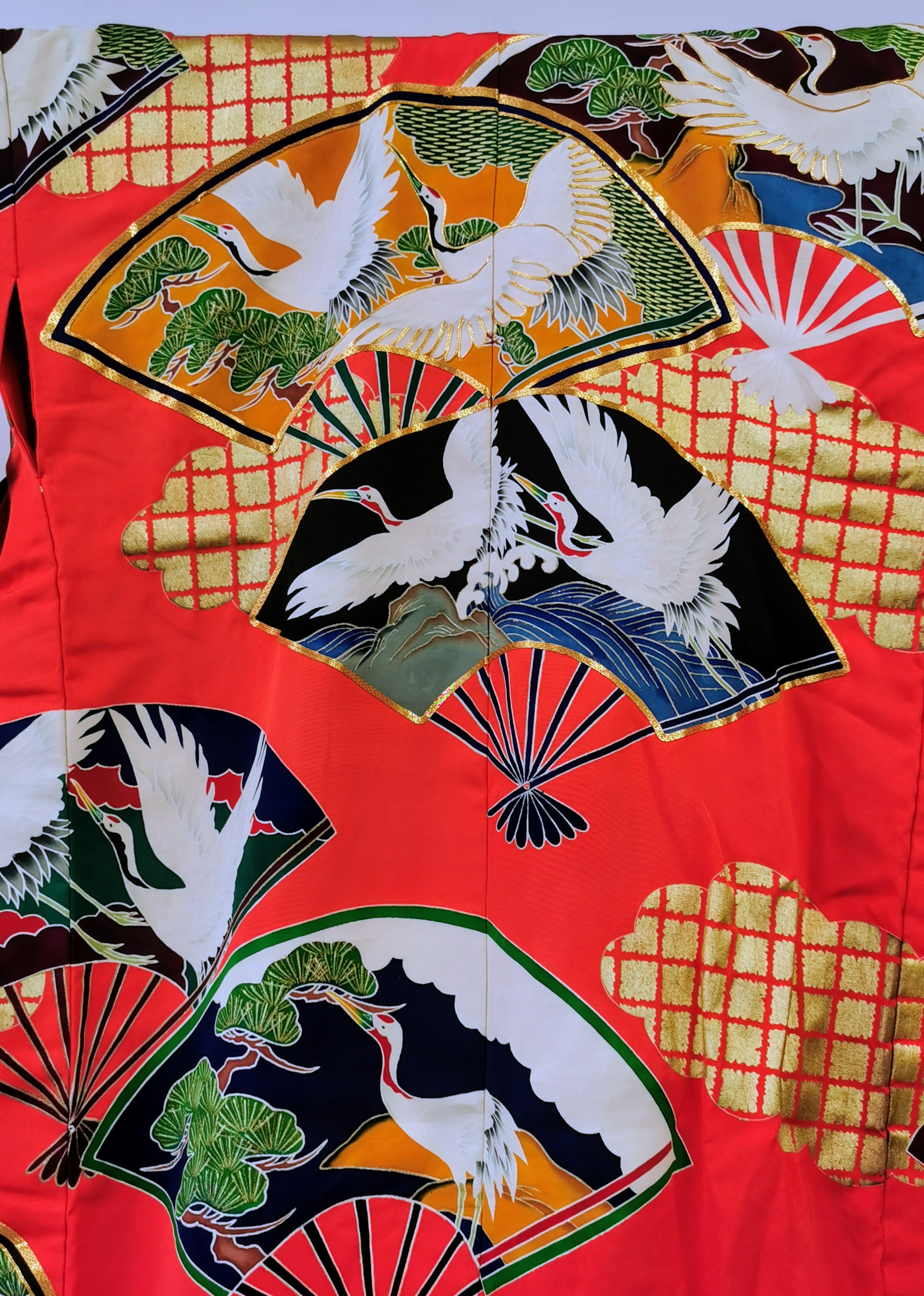 色打掛 豪華 刺繍 婚礼 結婚式 花嫁衣装 古着◆twku105