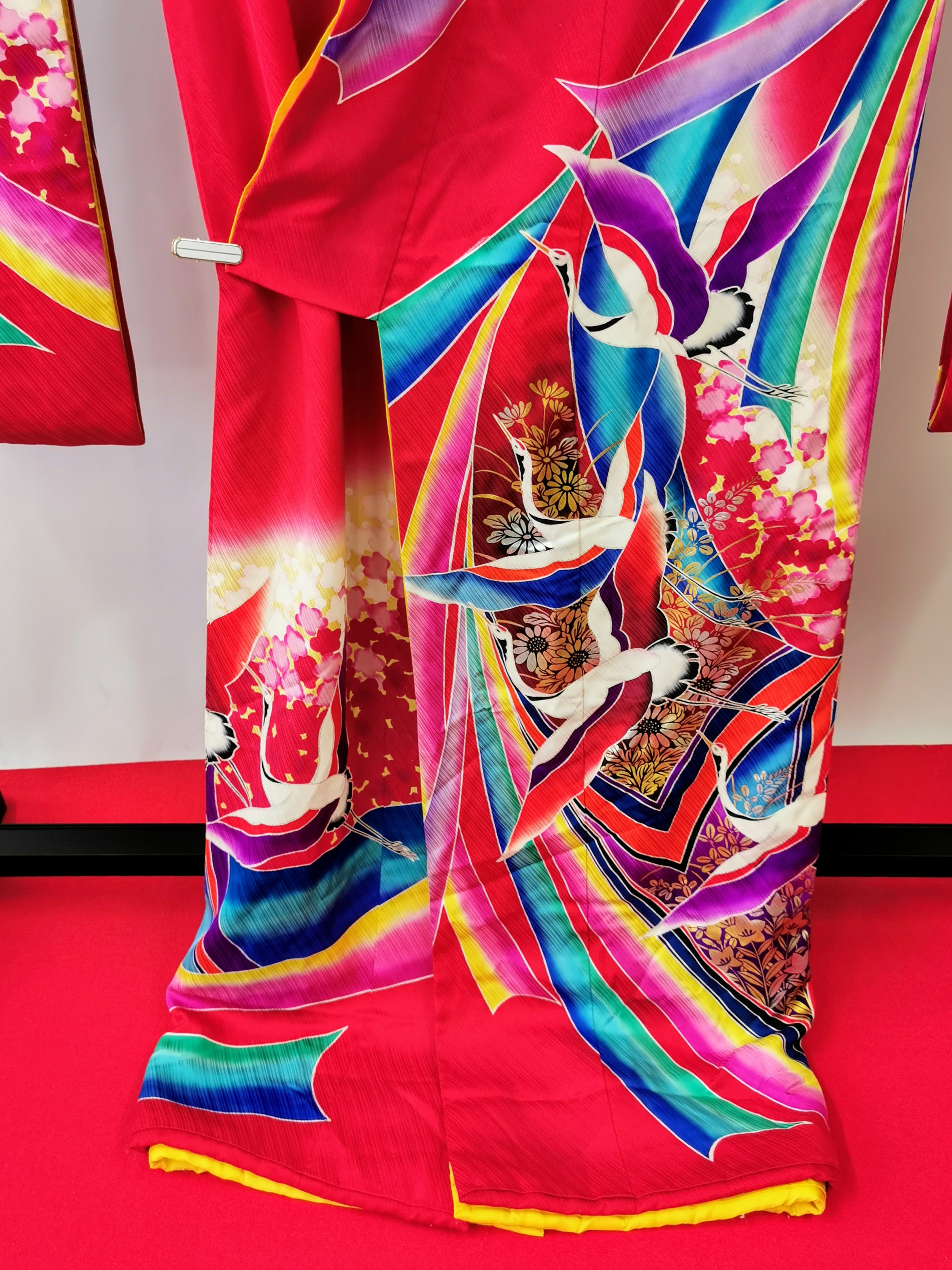 引き振袖 お引きずり 花嫁衣装 結婚式 豪華 カラフル 婚礼 ウエディング 古着◆twff231