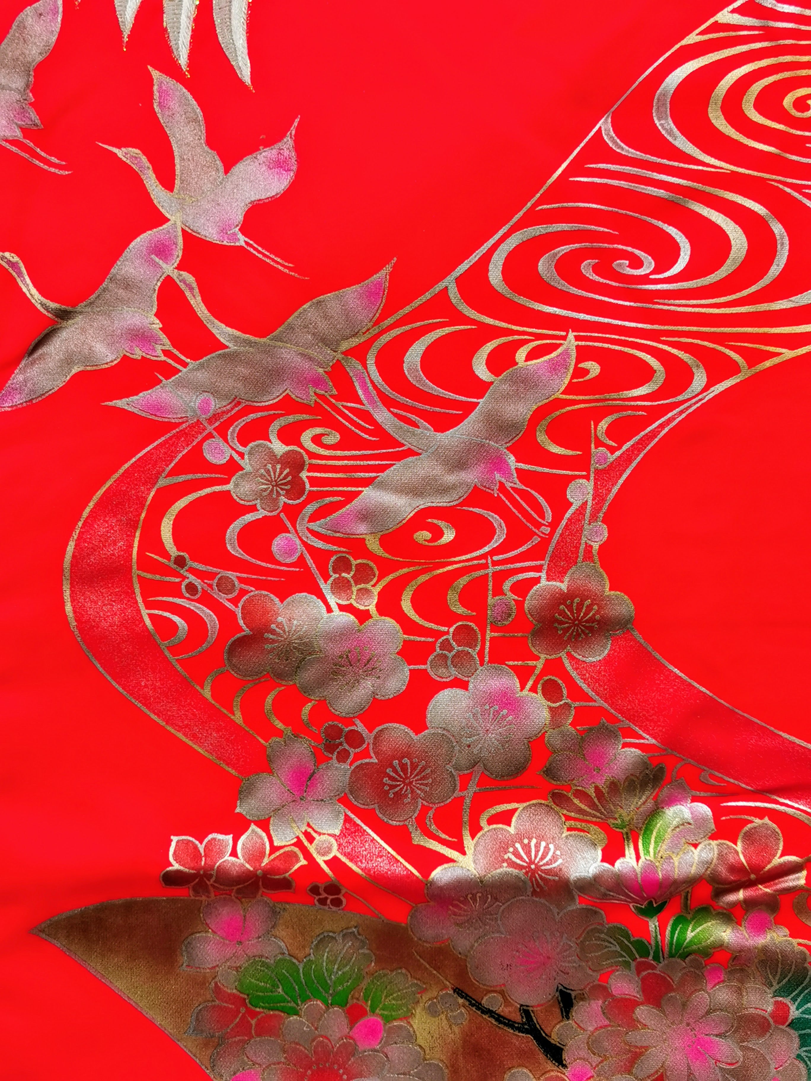 色打掛 豪華 金銀箔 花嫁衣装 刺繍 婚礼 結婚式 古着◆twku106