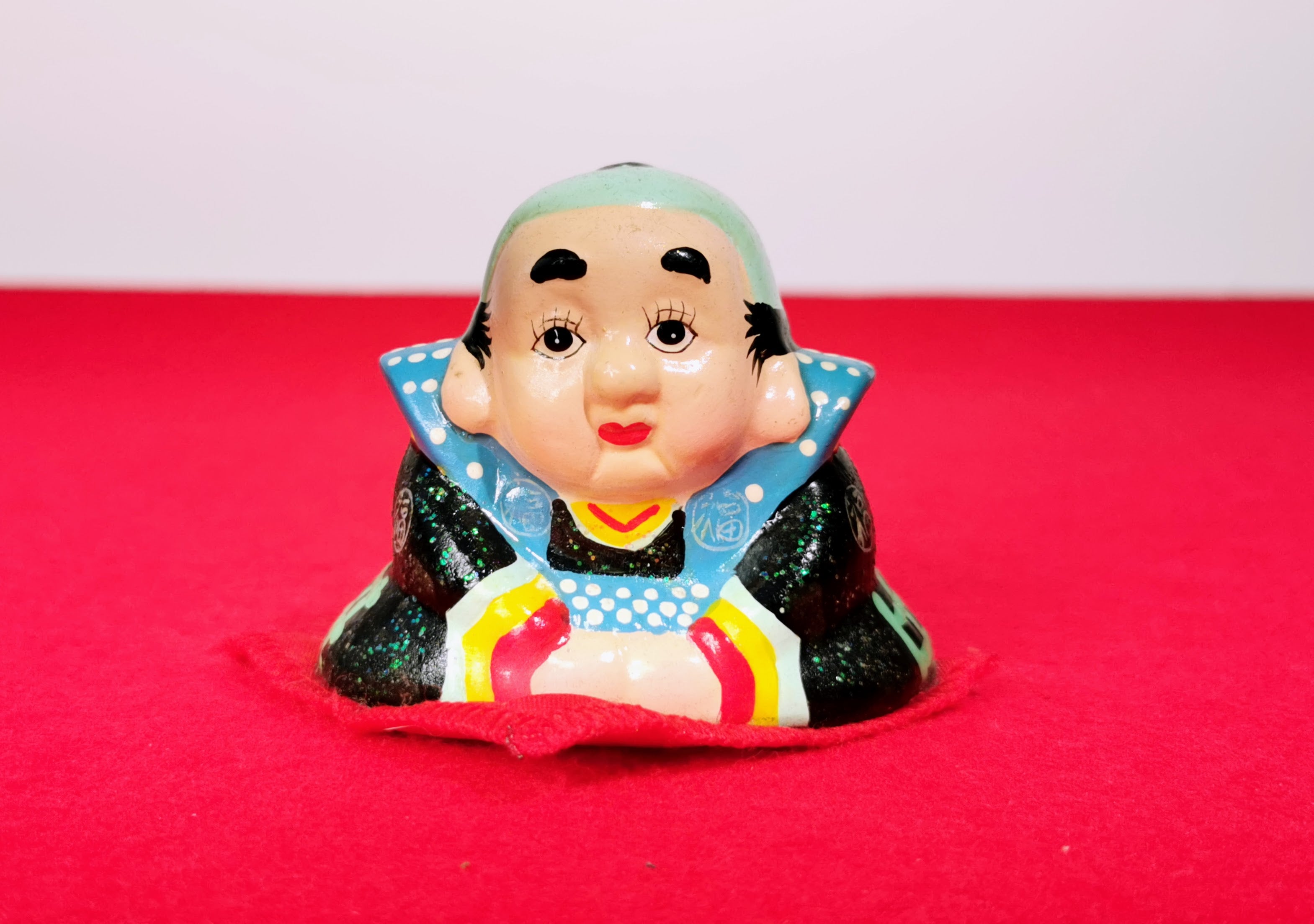 福助 レトロ 置物 日本 人形 艶人形 縁起物 骨董品 アンティーク◆tk259