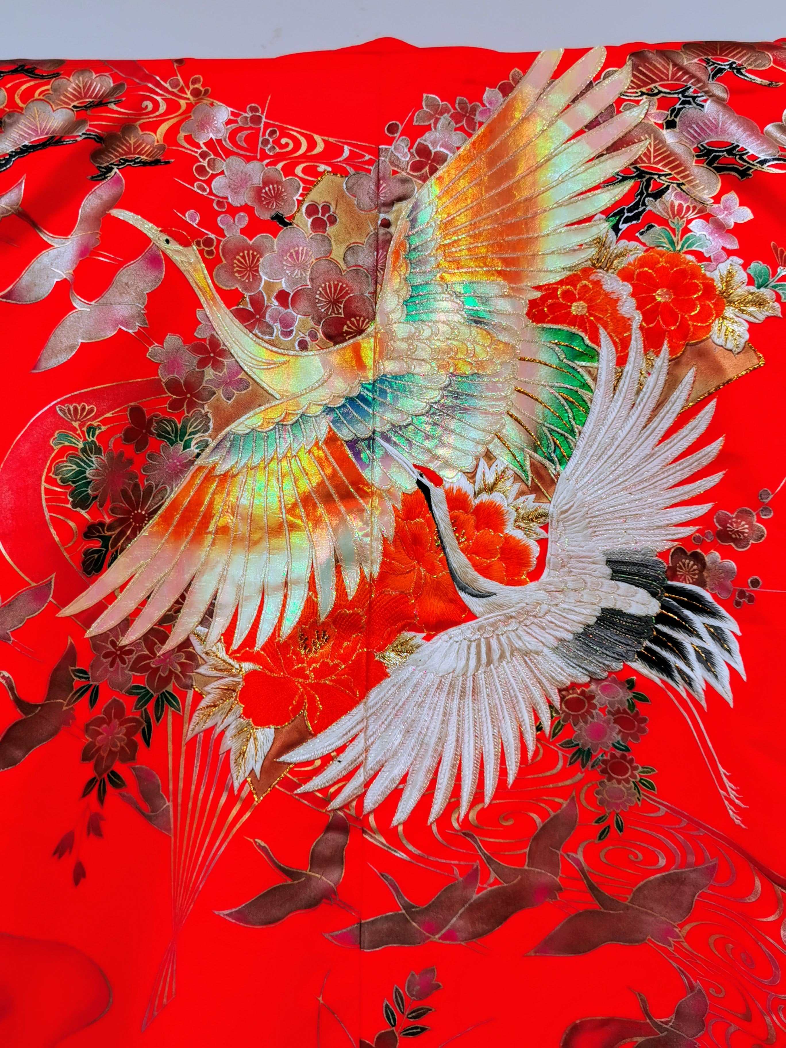 色打掛 豪華 金銀箔 花嫁衣装 刺繍 婚礼 結婚式 古着◆twku106