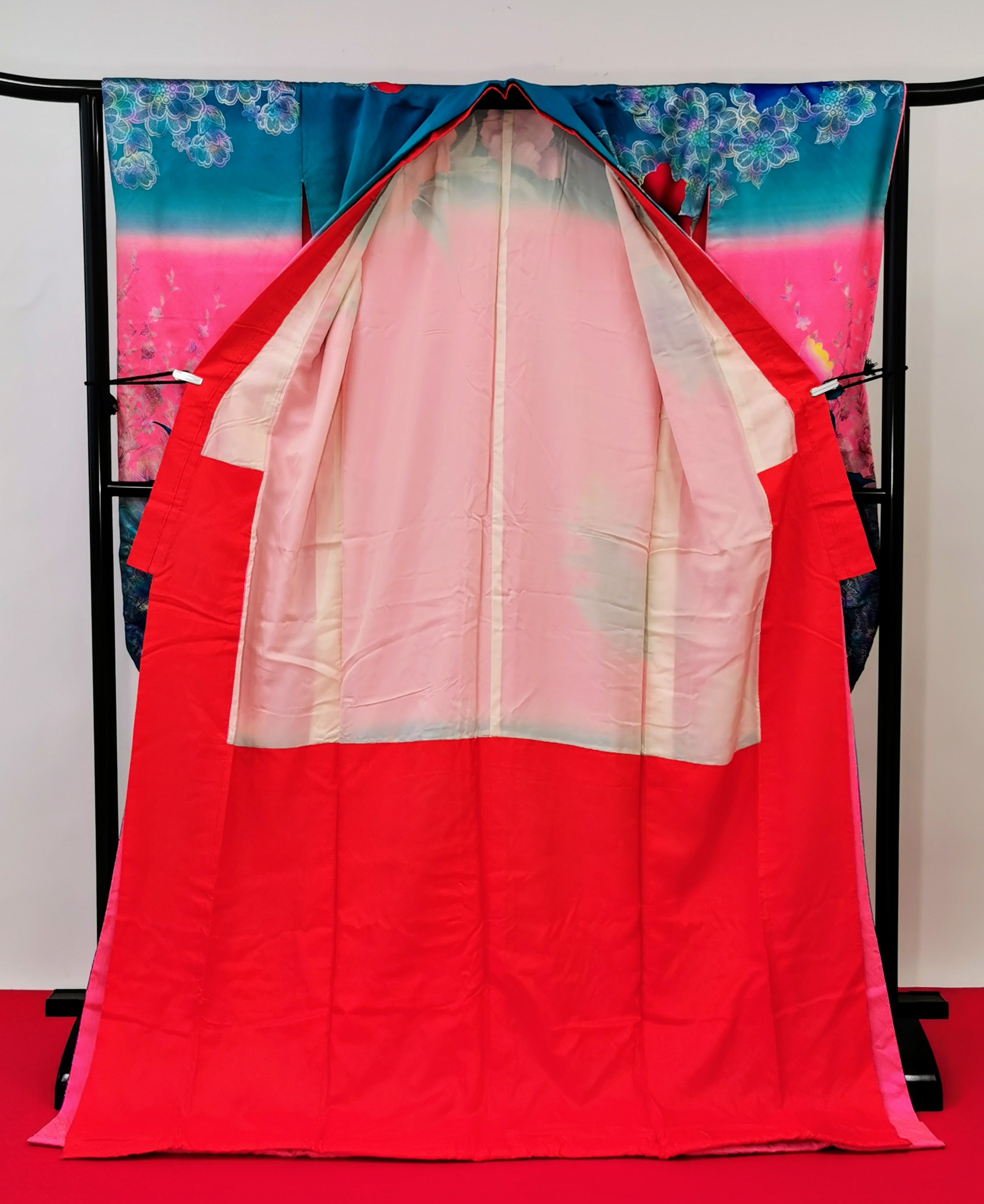 引き振袖 お引きずり 蛍光 可愛い 花嫁衣装 結婚式 豪華 婚礼 ウエディング 古着◆twff238