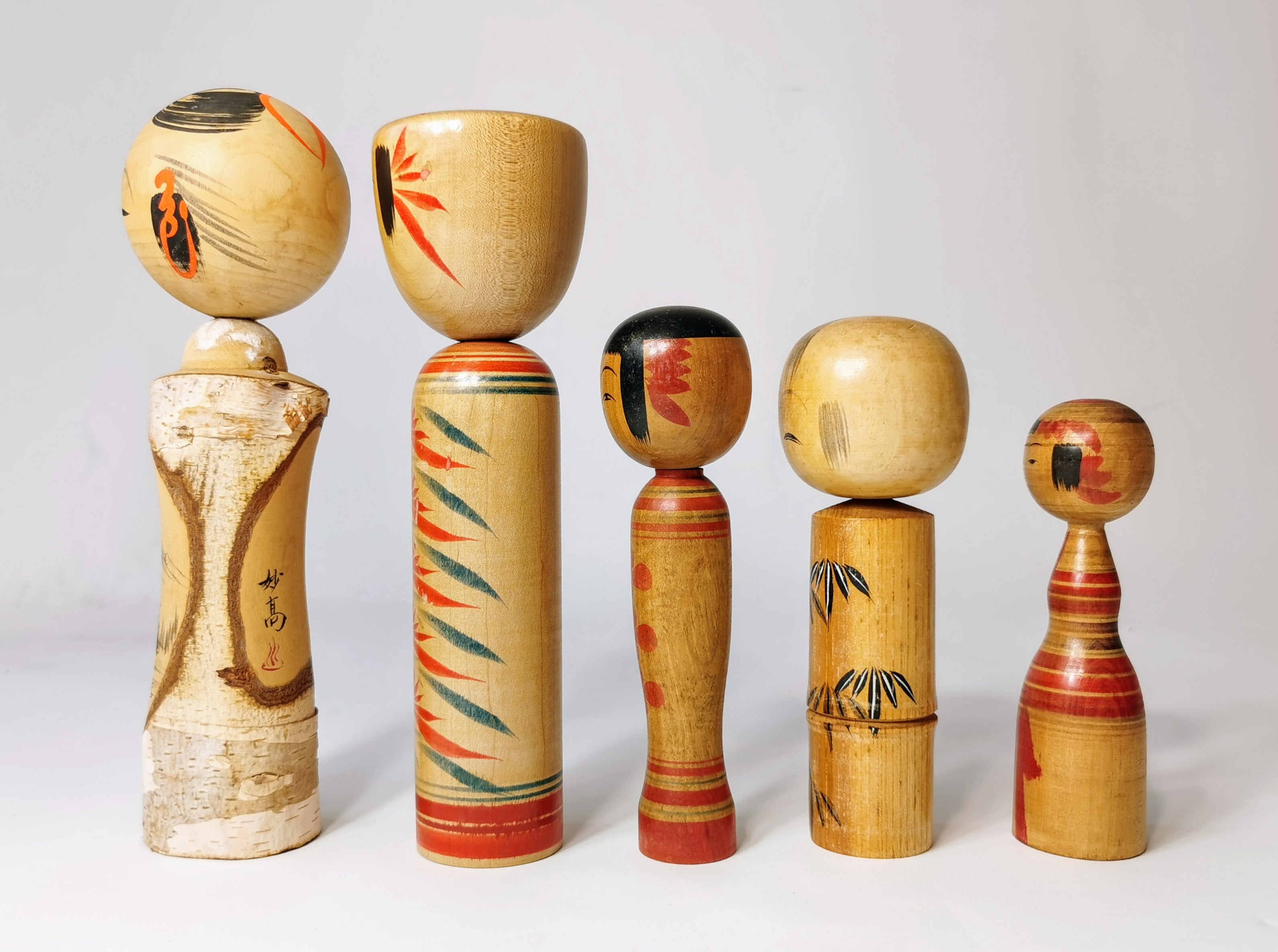 こけし まとめ売り 5体 セット doll 日本人形 民芸 伝統工芸 郷土玩具◆tkko158