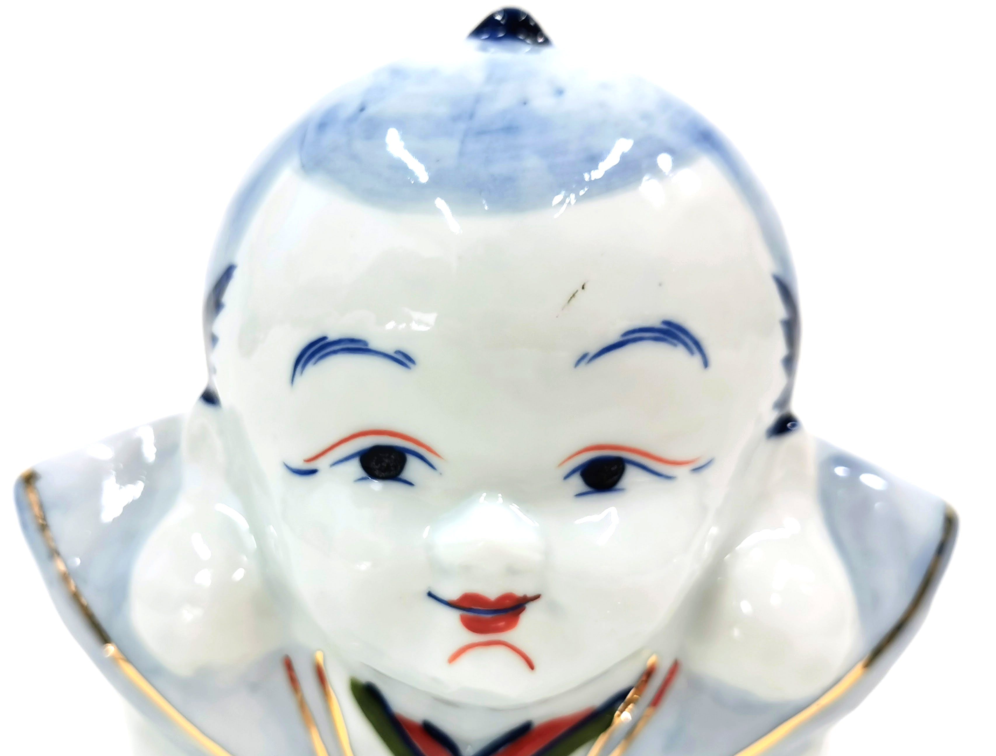 福助 箱付き 招福 レトロ 置物 日本 人形 艶人形 縁起物 骨董品 アンティーク 中古品◆tk288