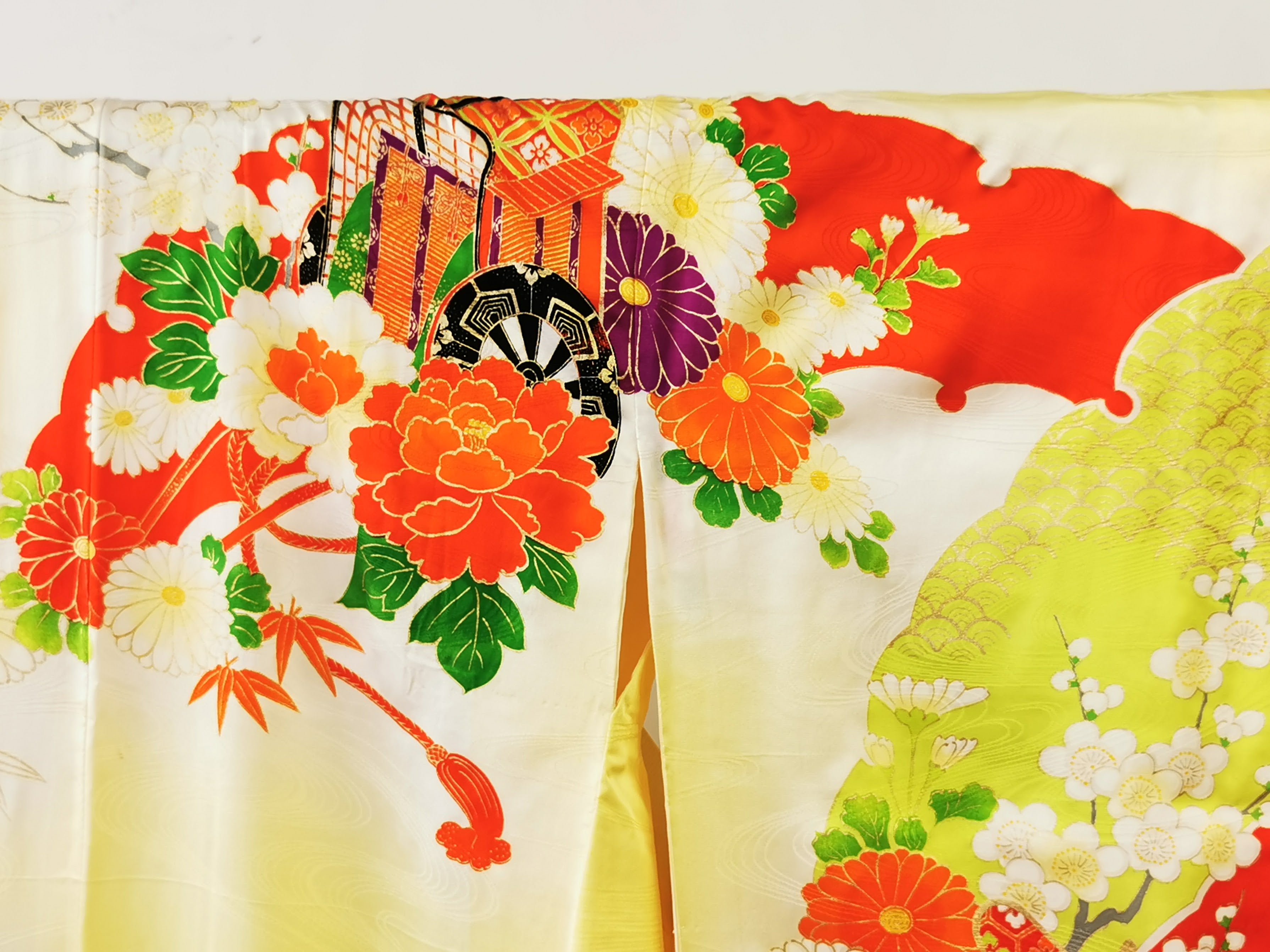 KJ059 Kids Women's Kimono used Japanese clothes