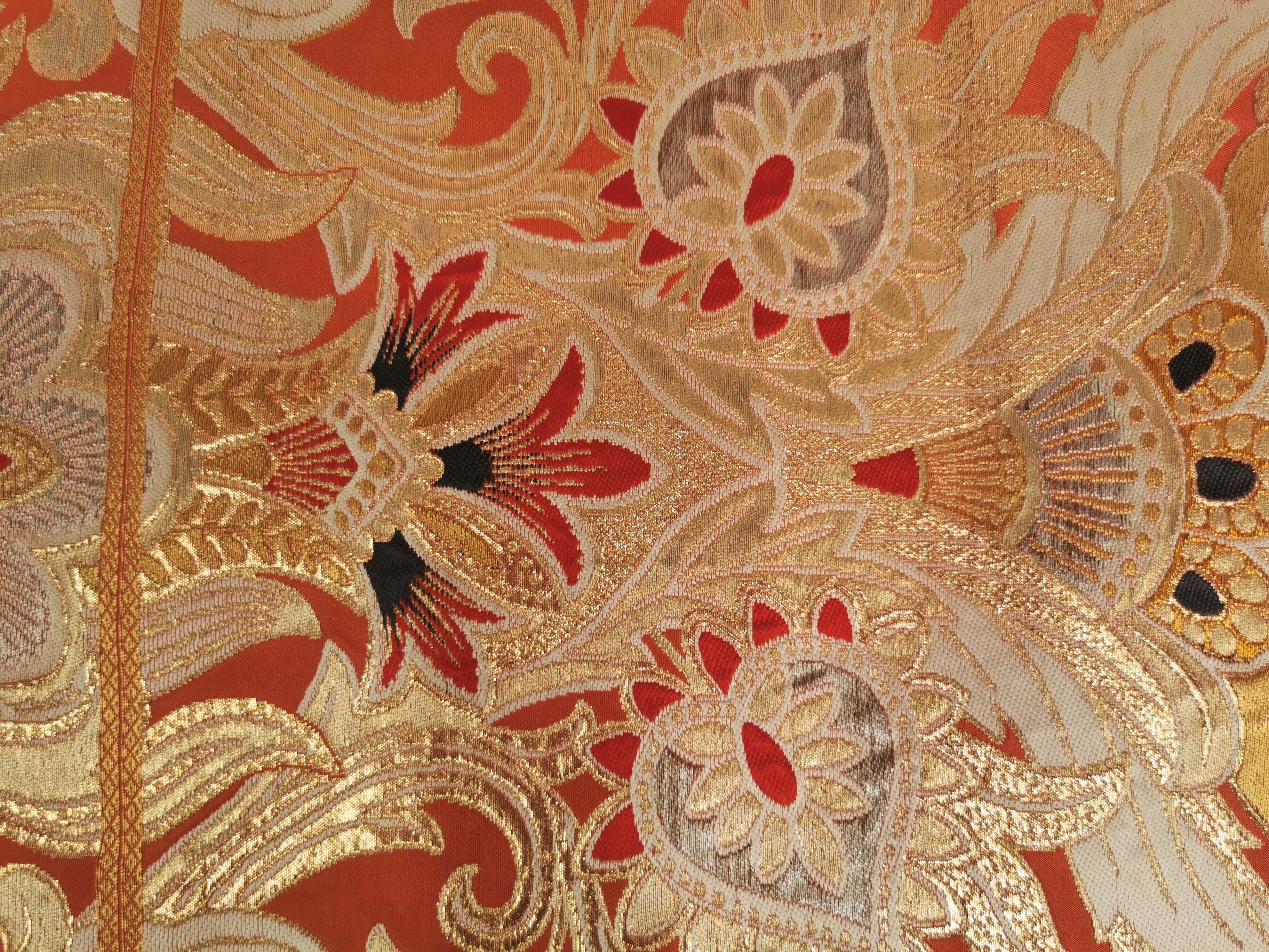 袋帯 女性 和装 和装小物 リメイク 古布 ハギレ 帯 和柄 和装帯 中古品◆toh267