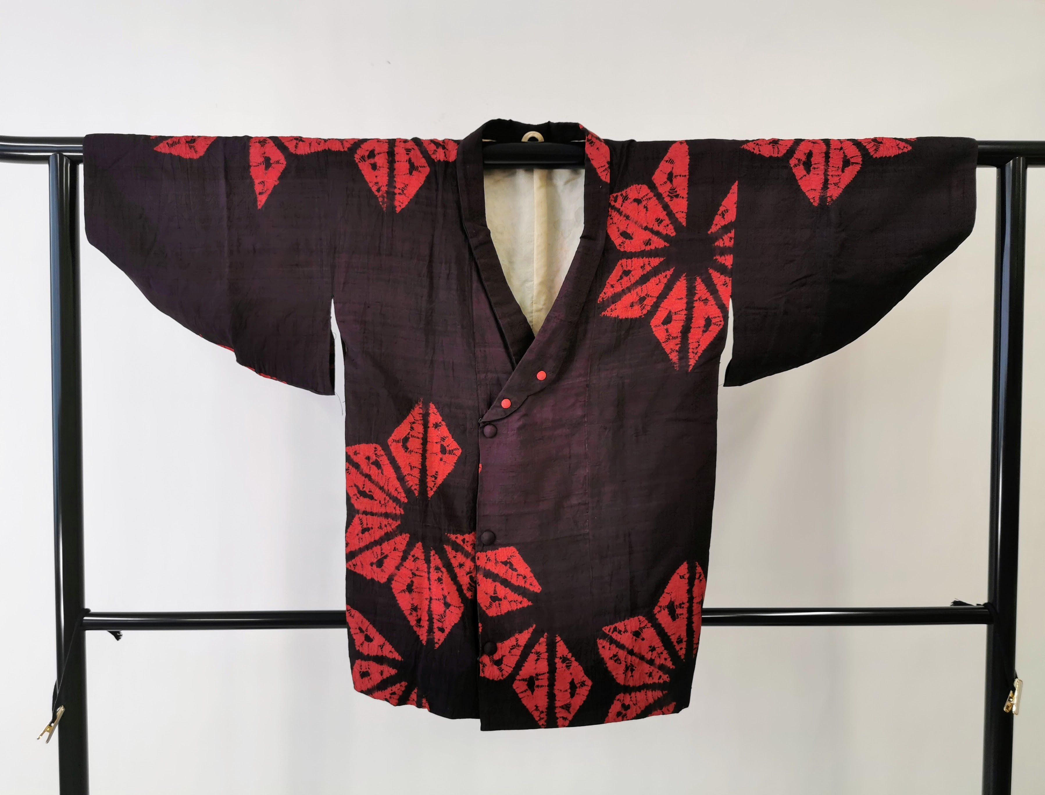 着物コート 羽織 かんたん着用 古着 和服◆twha124