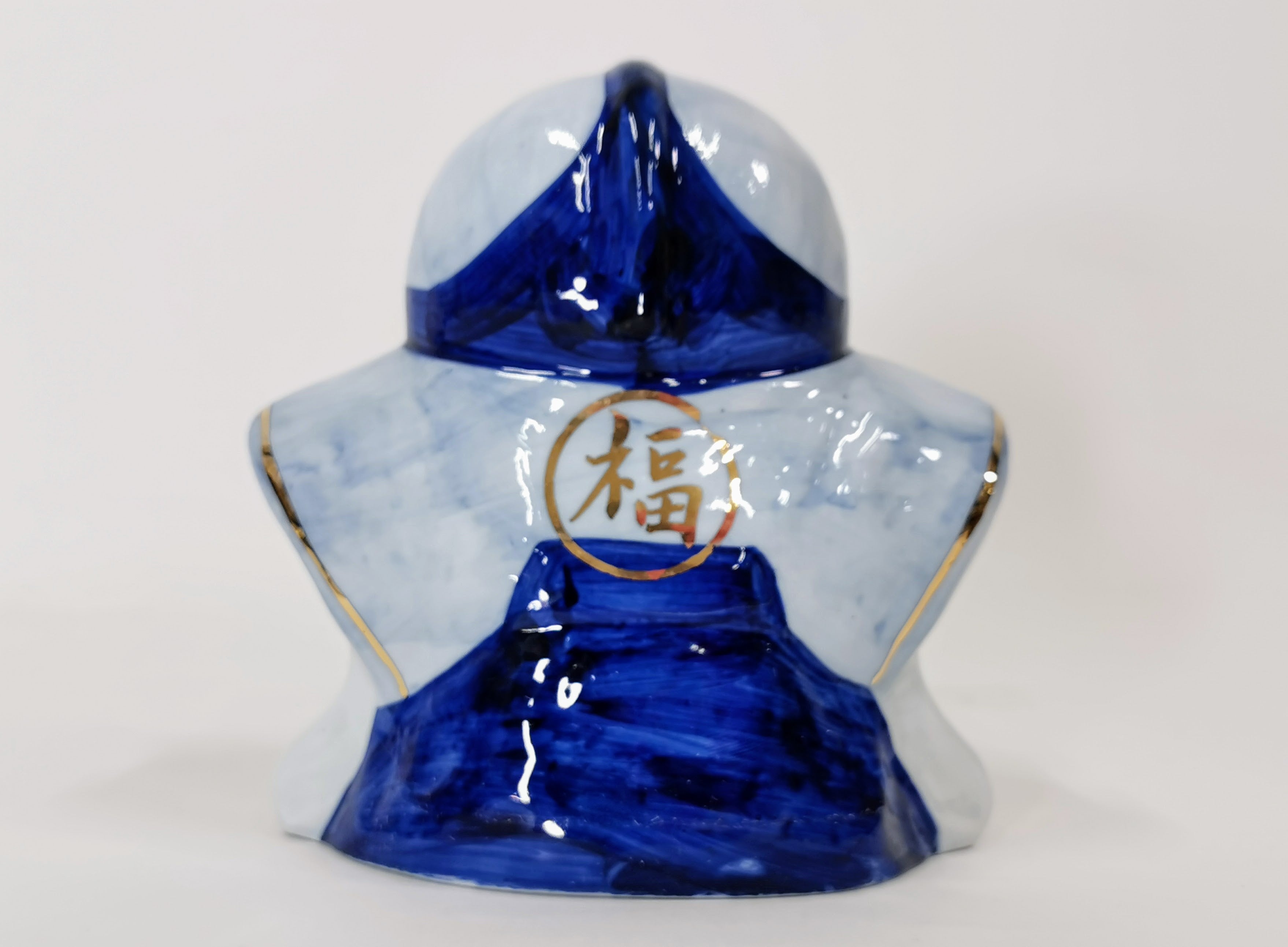 福助 箱付き 招福 レトロ 置物 日本 人形 艶人形 縁起物 骨董品 アンティーク 中古品◆tk288