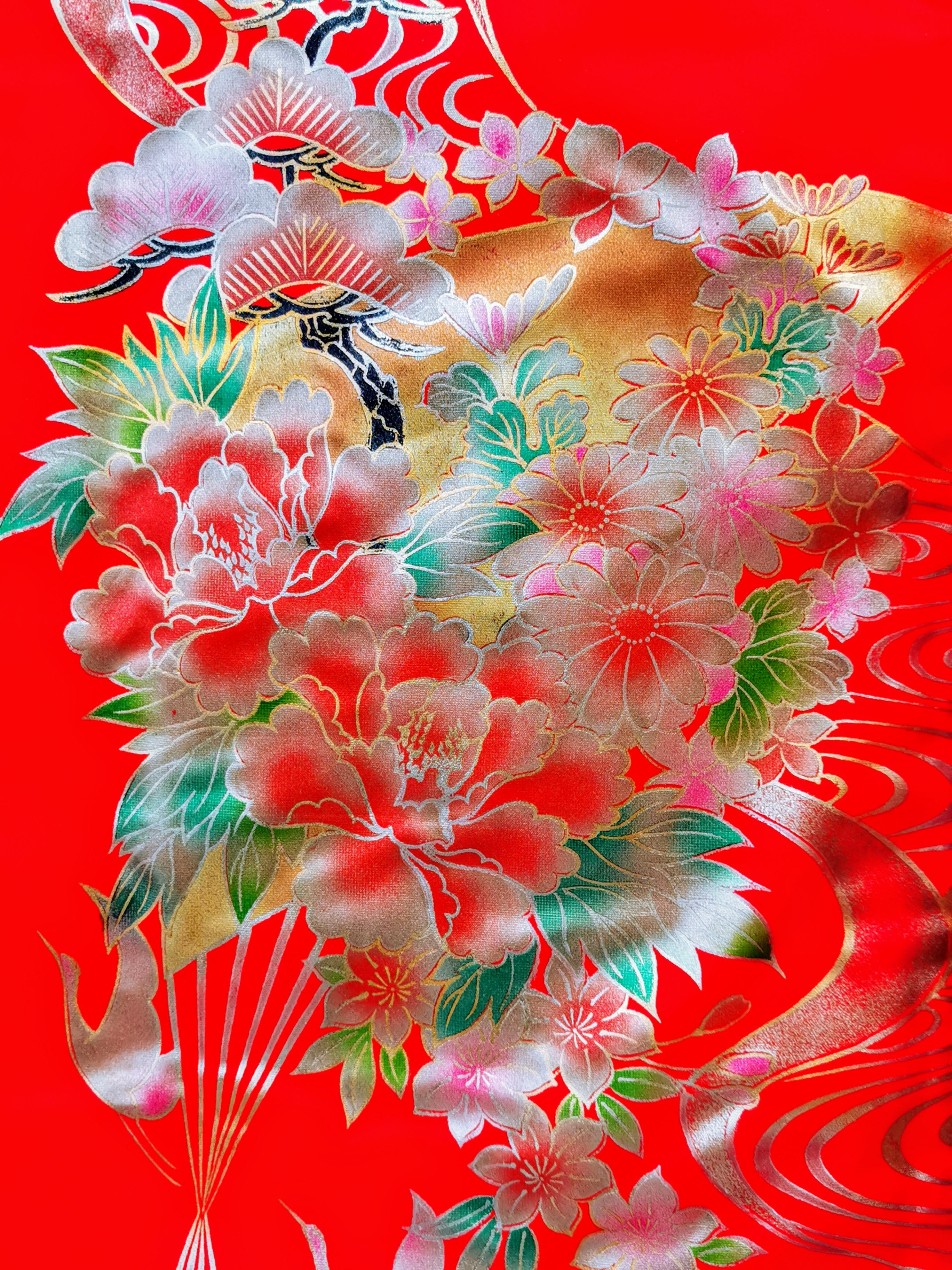 色打掛 豪華 金銀箔 花嫁衣装 刺繍 婚礼 結婚式 古着◆twku106