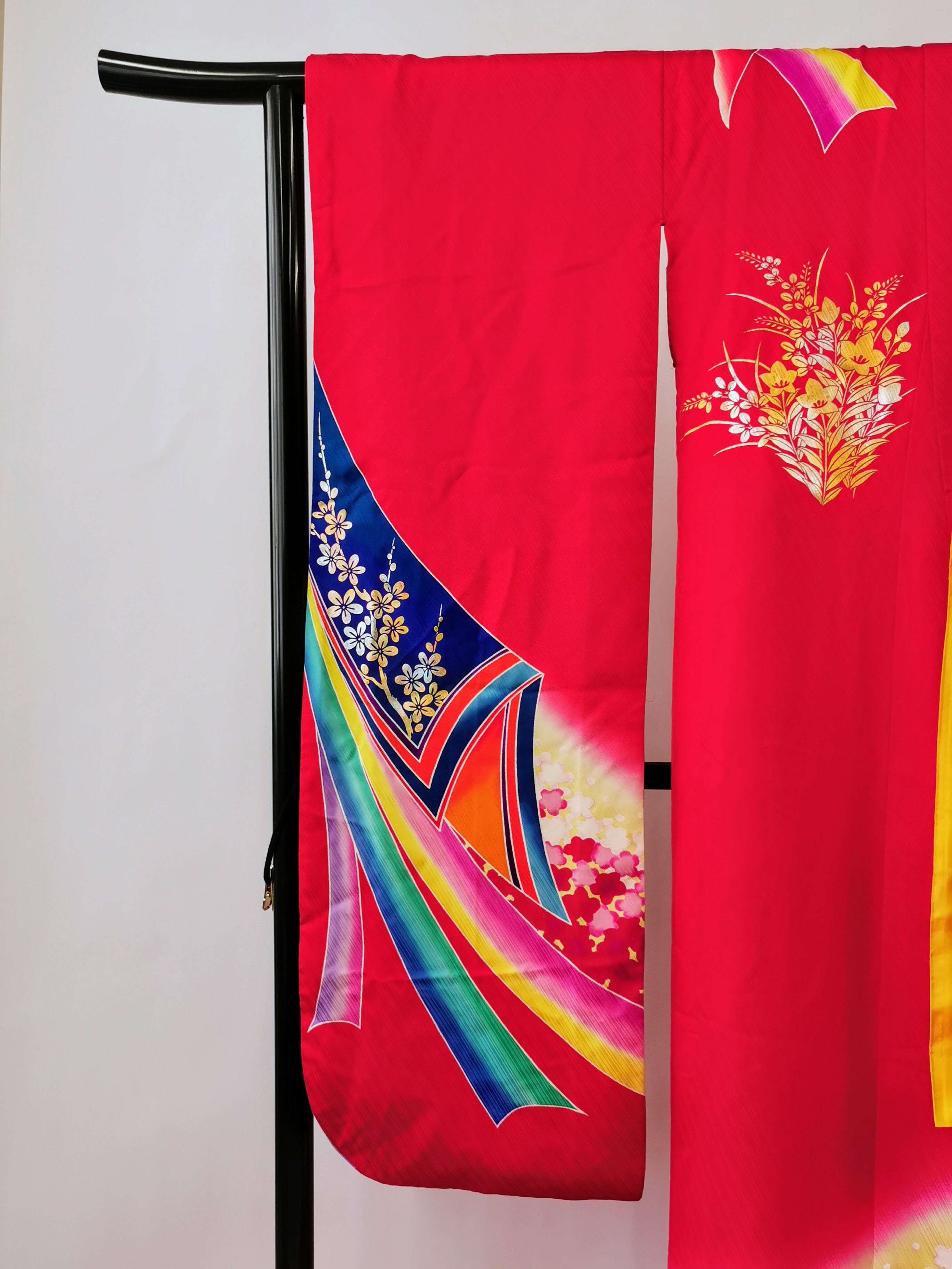 引き振袖 お引きずり 花嫁衣装 結婚式 豪華 カラフル 婚礼 ウエディング 古着◆twff231