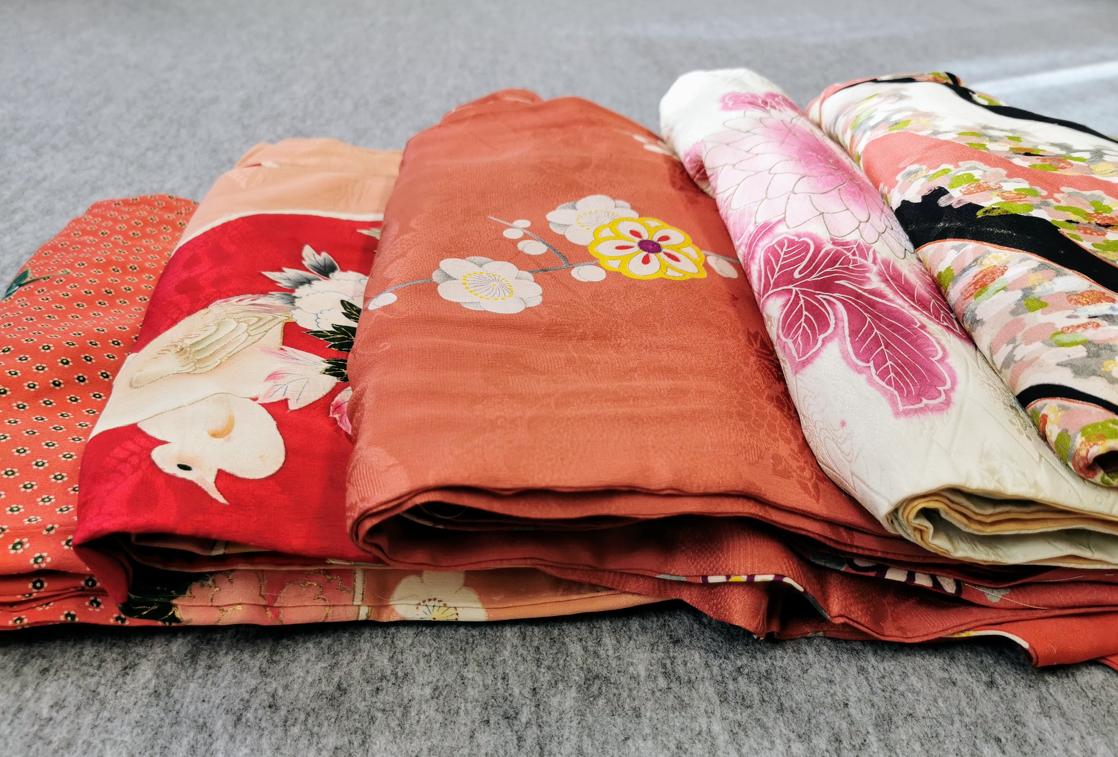リユース 着物 ピンク系 まとめ売り5点 アンティーク◆twkk148