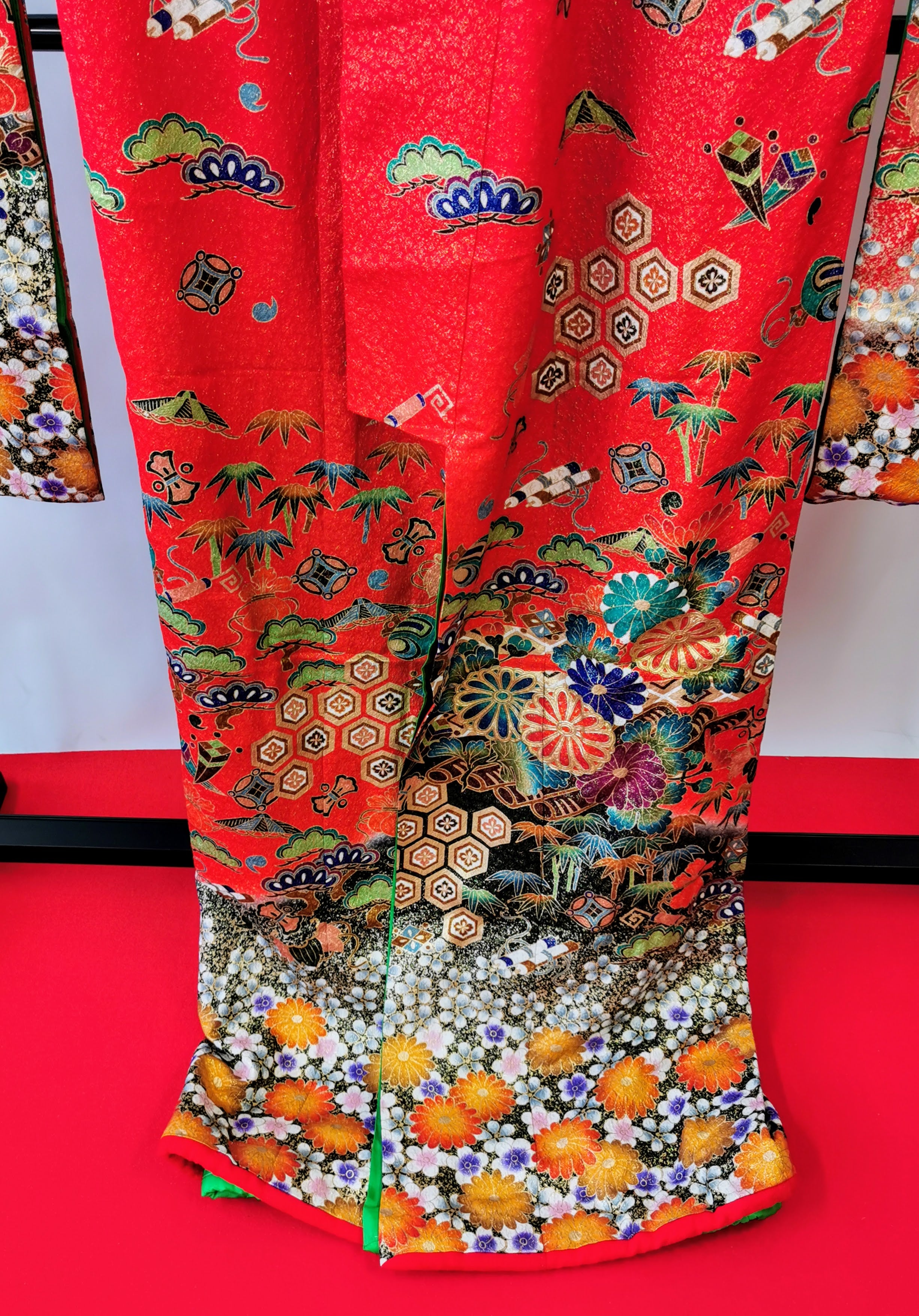 引き振袖 お引きずり 花嫁衣装 結婚式 豪華 ラメ 刺繍 婚礼 ウエディング 古着◆twff222