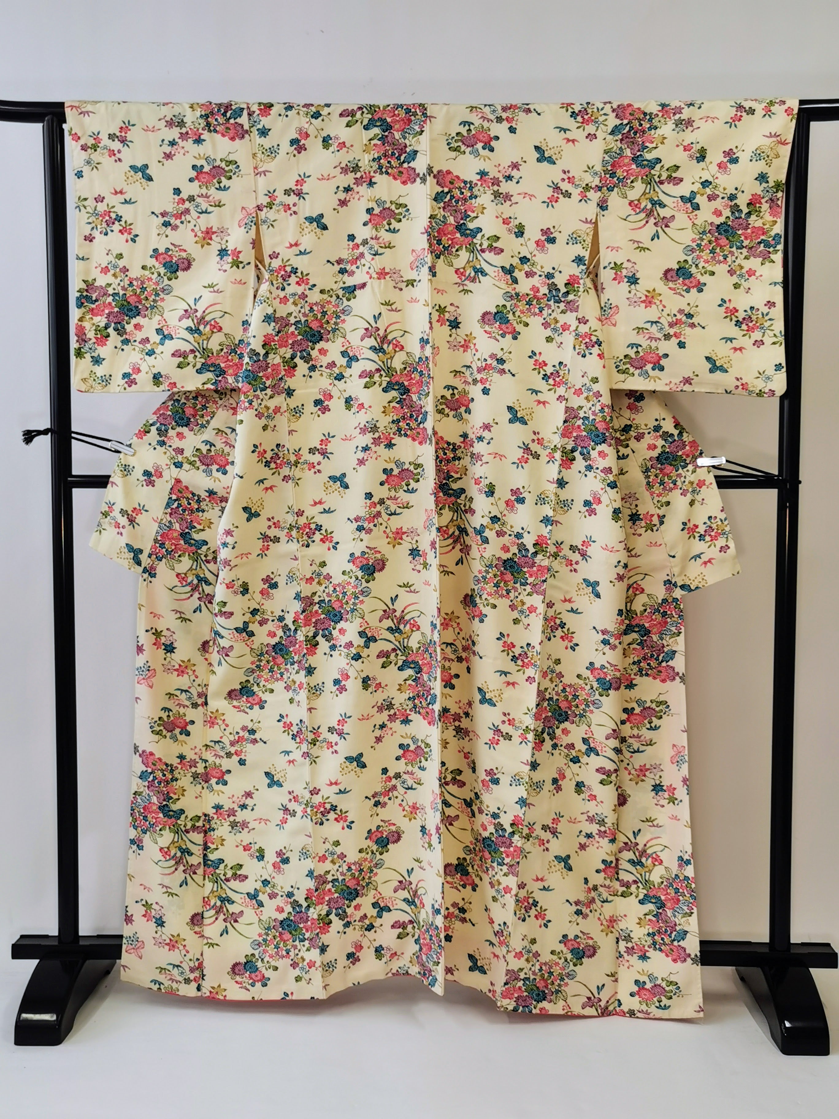 着物 小紋 型染め 古着◆twkk142