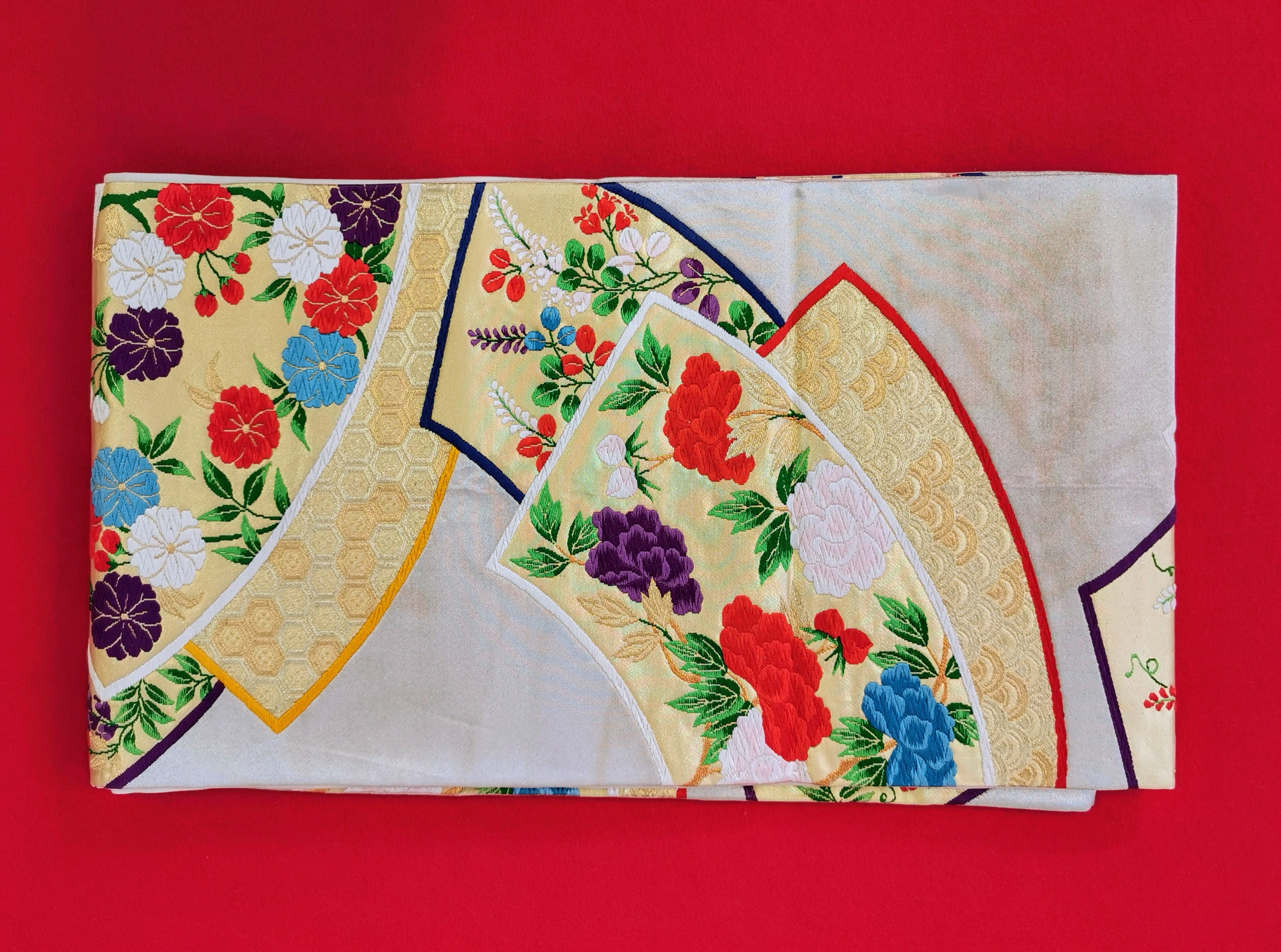 袋帯 5枚まとめ売り シルバー/白系 女性 中古品 和装 和装小物 リメイク 古布リメイク ハギレ 帯 和◆toh192