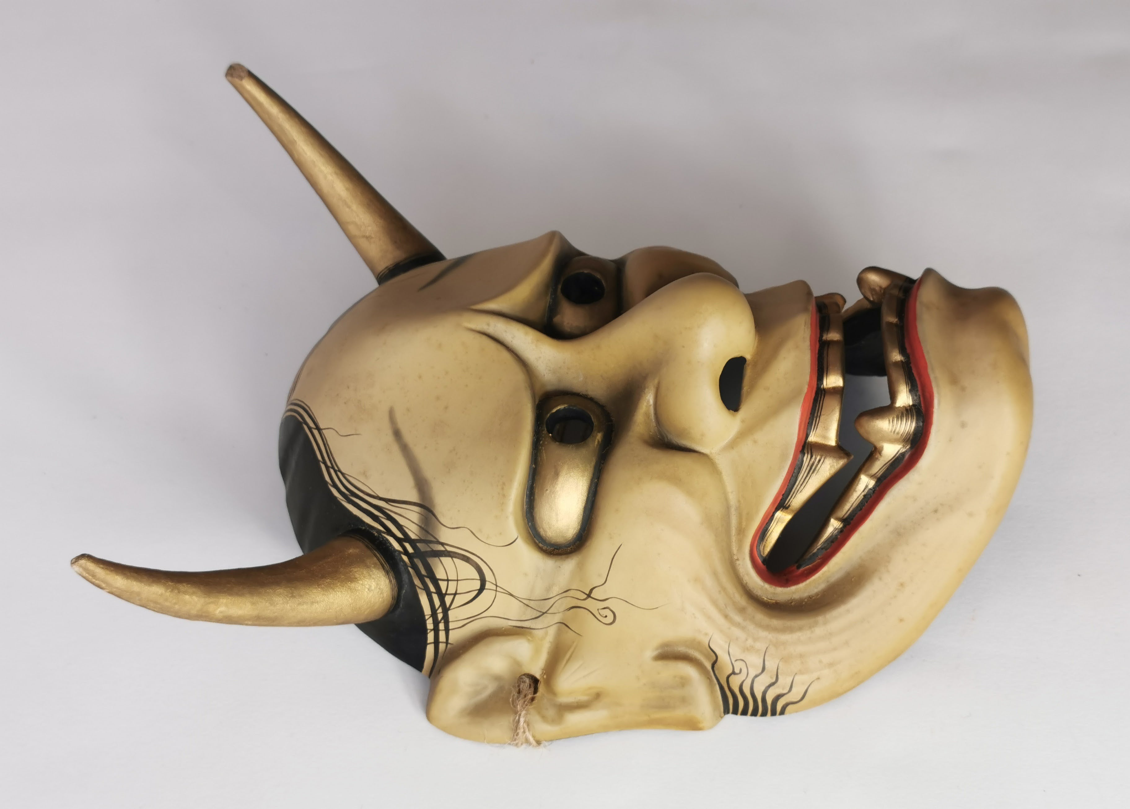 般若 お面 陶器 能面 鬼面 鬼神 能楽 開運 魔除け 招福 縁起物 インテリア◆toh150