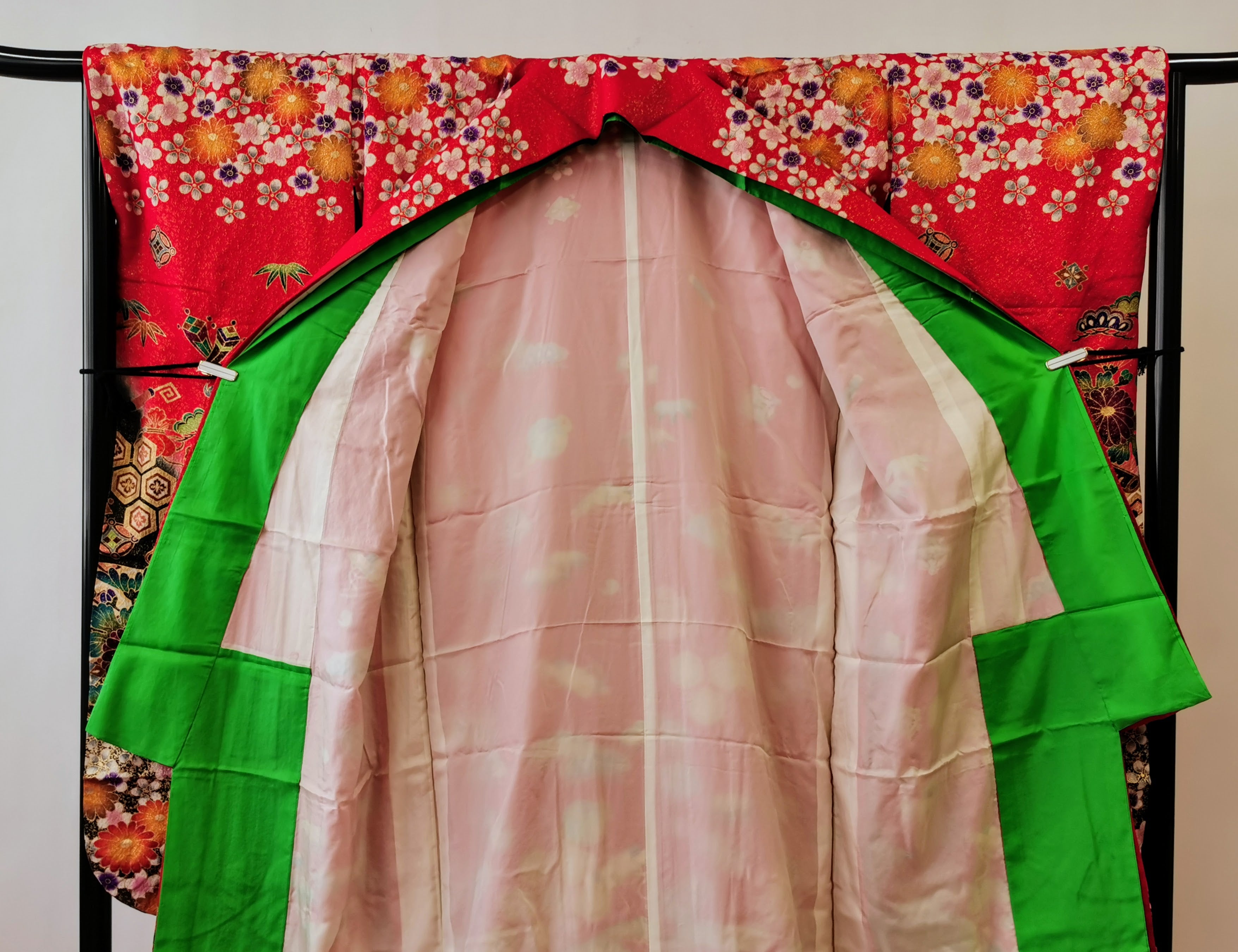 引き振袖 お引きずり 花嫁衣装 結婚式 豪華 ラメ 刺繍 婚礼 ウエディング 古着◆twff222