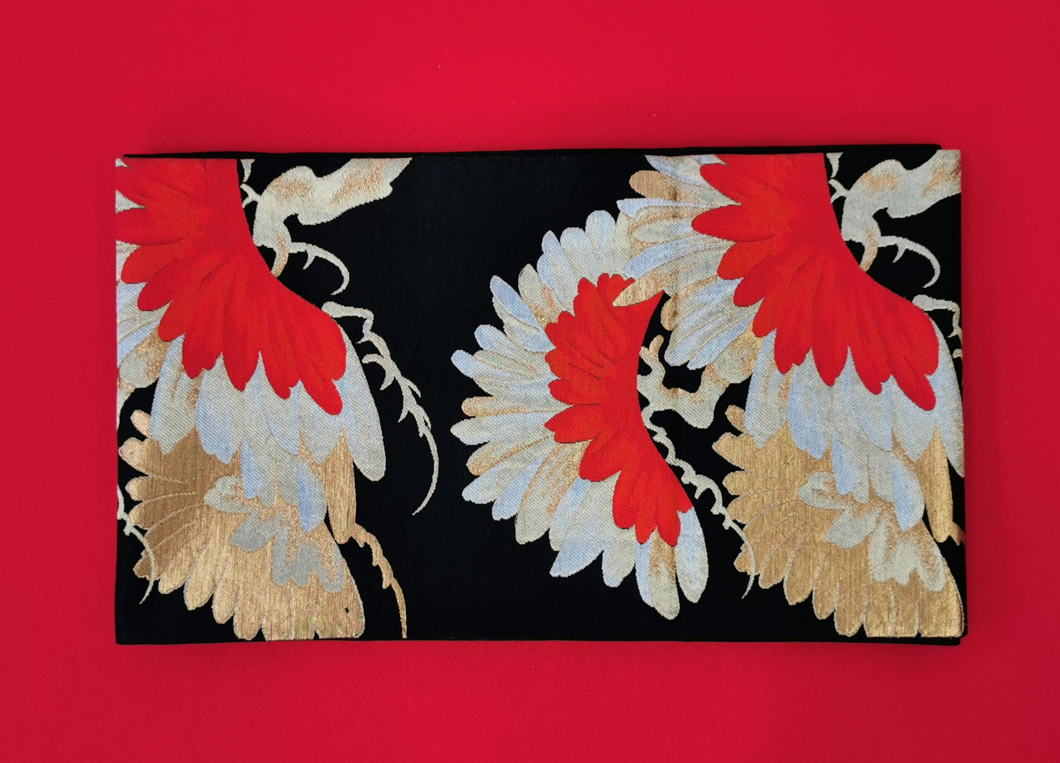 袋帯 5枚まとめ売り 黒系 女性 中古品 和装 和装小物 リメイク 古布リメイク ハギレ 帯 和柄 和装帯◆KJO193