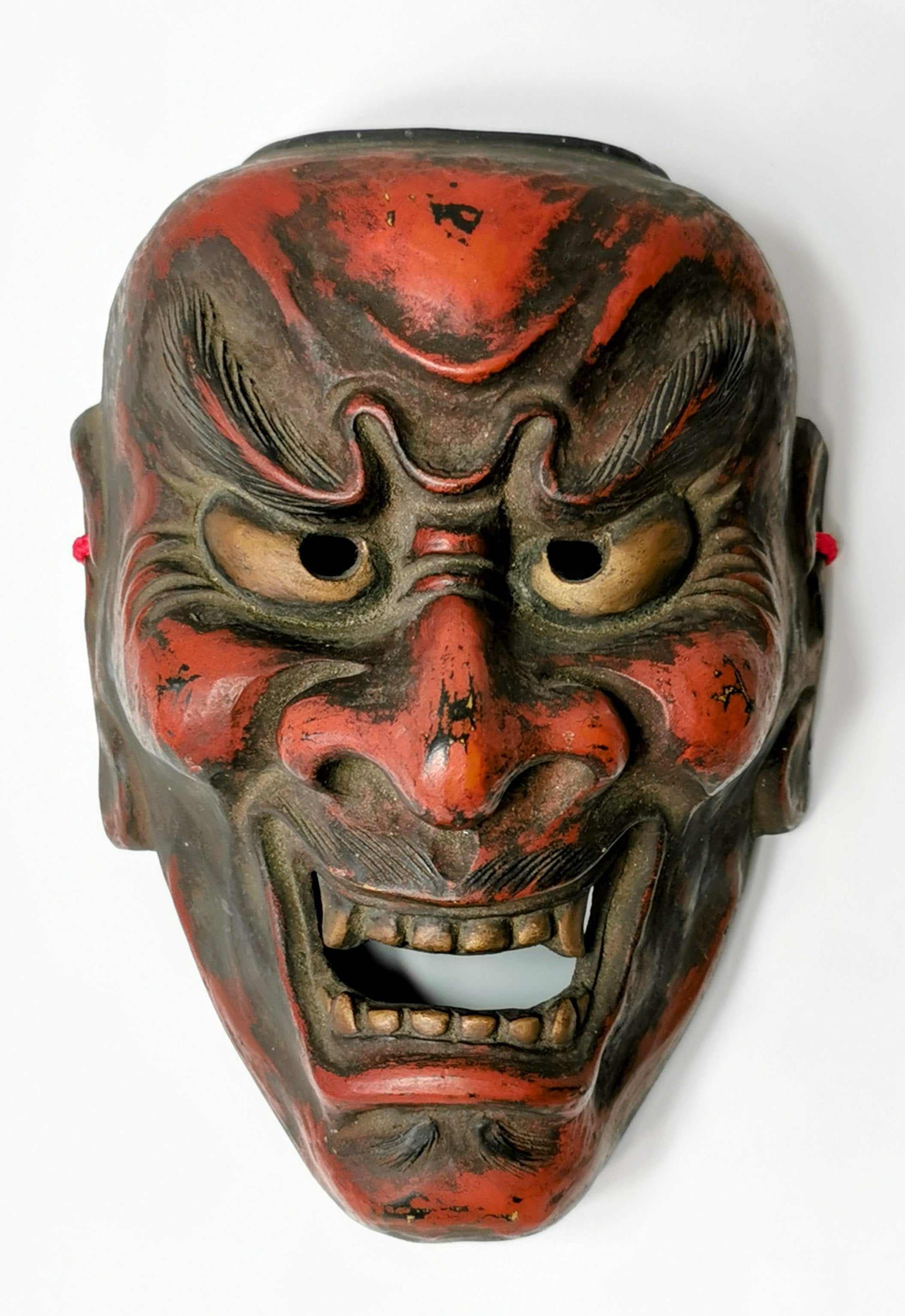 お面 陶器 能面 能楽 開運 魔除け 招福 縁起物 インテリア◆tko153