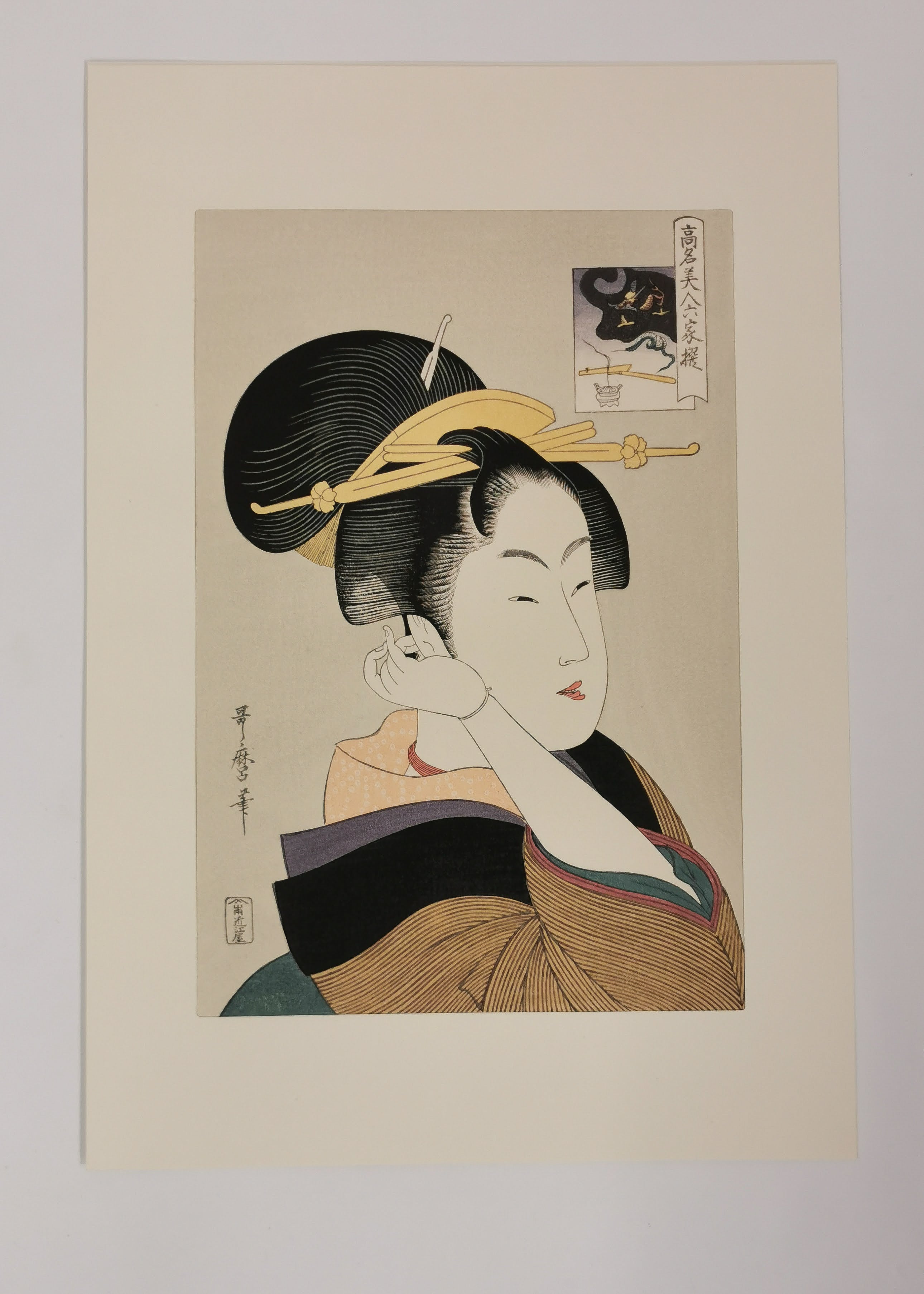 Elegant Courtesan / 高名美人六家選 – Ukiyo-e Bijin-ga Reproduction◆tku698