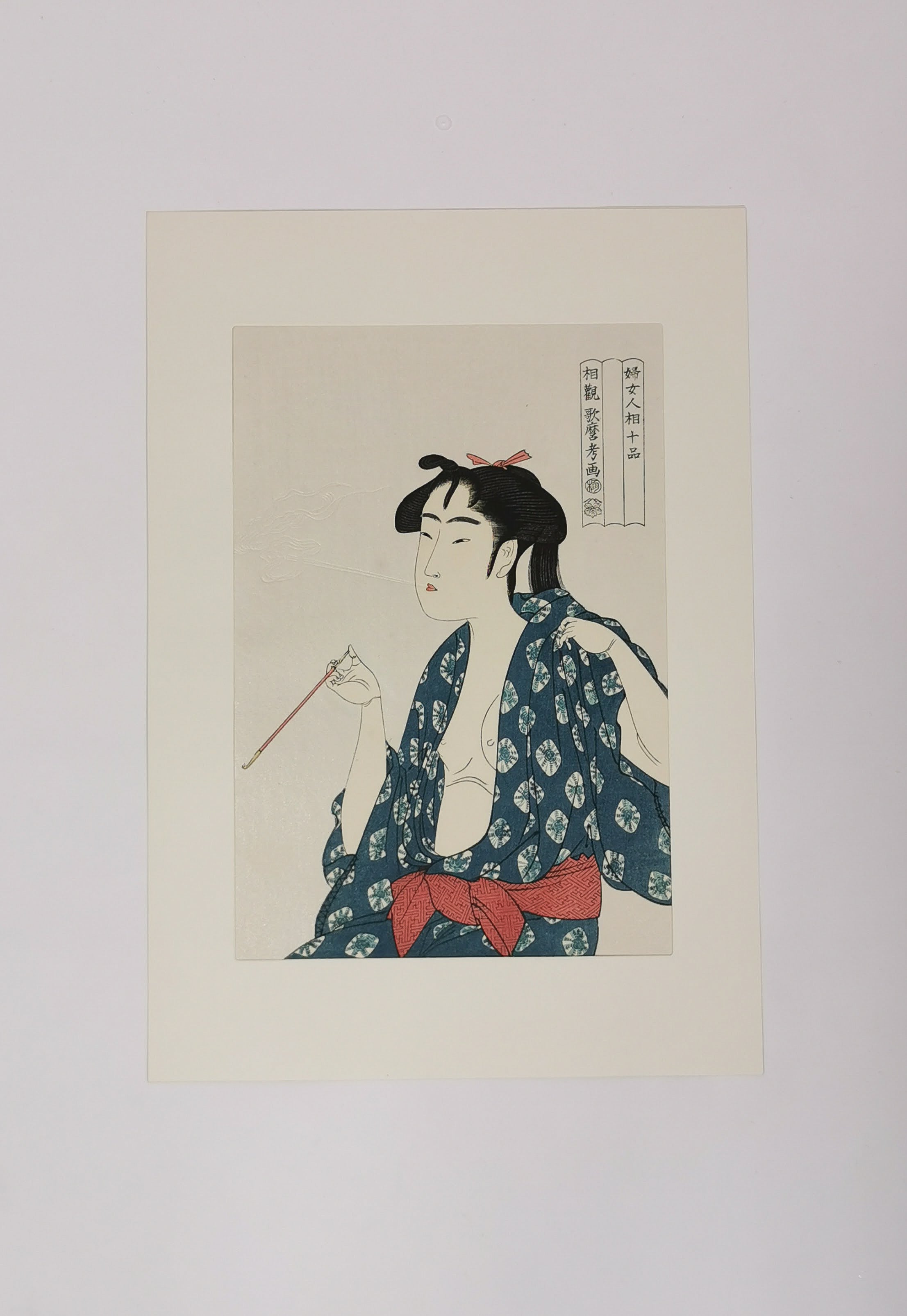 Smoking Beauty / 煙草を吸う女 – Ukiyo-e Bijin-ga Reproduction◆tku706