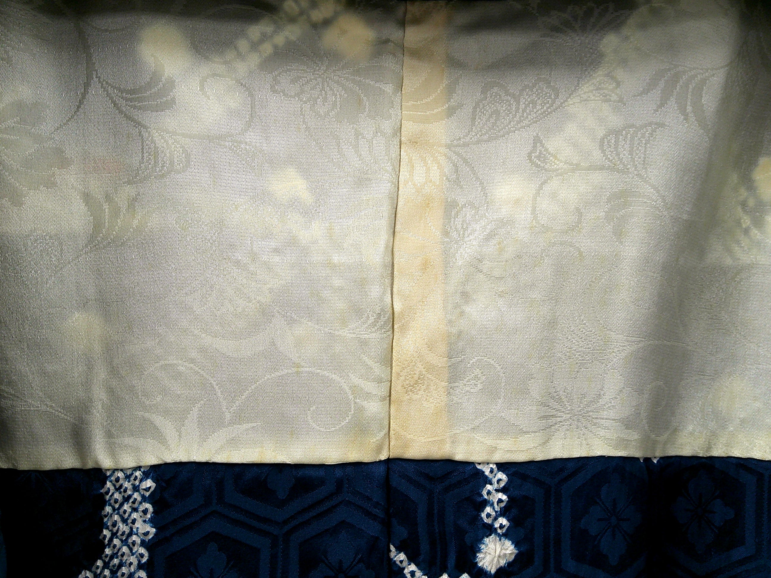 ◇KWH003 羽織 Haori 青 朝顔 古着 レトロ 和服