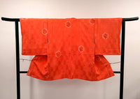 ◇KWH004 羽織 袷羽織 Haori オレンジ 古着 レトロ 和服 シルク