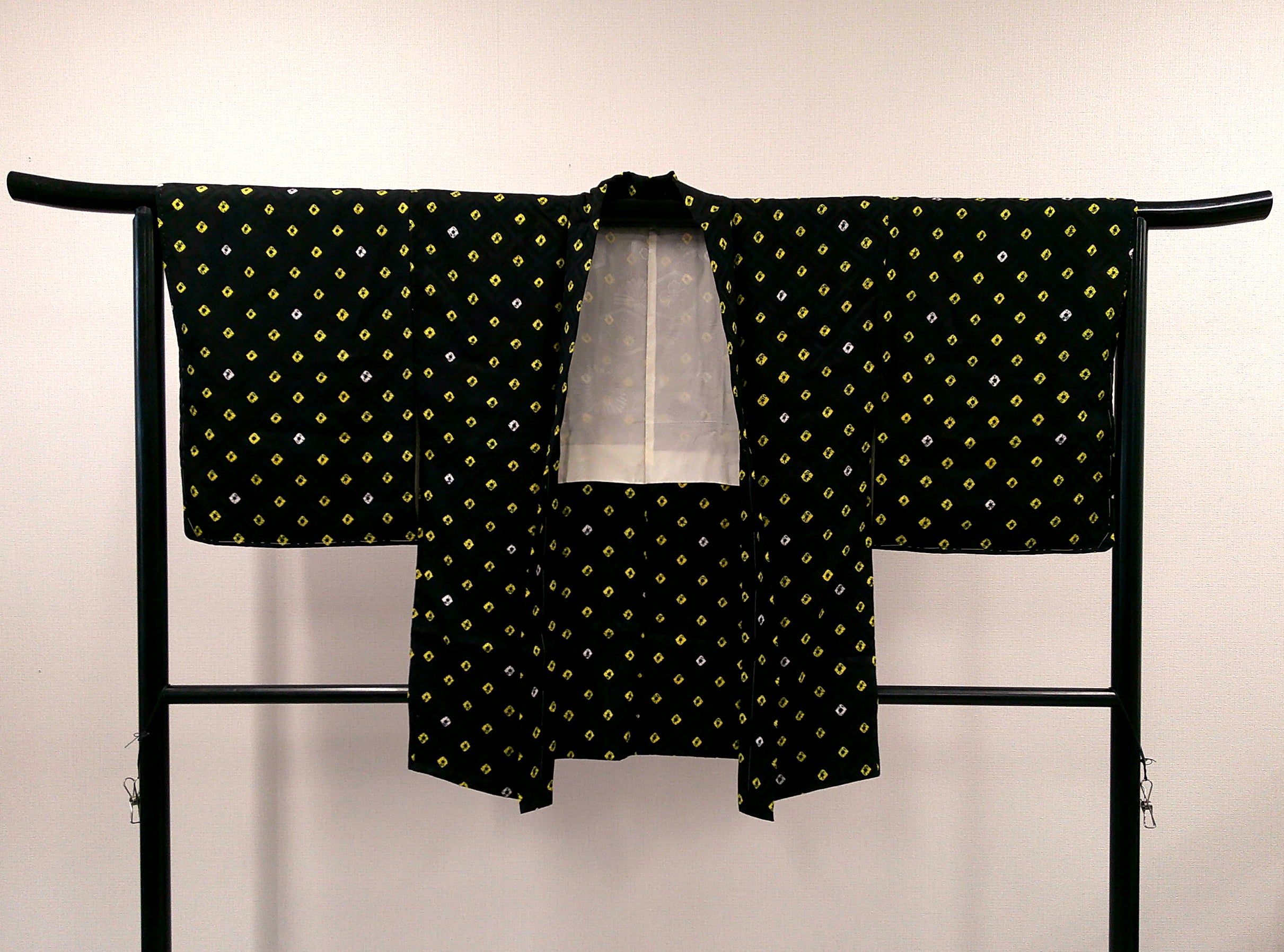 ◇KWH005 羽織 袷羽織 Haori 黒 古着 レトロ 和服