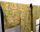 ◇KWH006 羽織 Haori 黄緑 古着 レトロ 和服