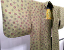◇KWH010 羽織 紐付き Haori 黄緑 古着 レトロ 和服