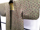 ◇KWH010 羽織 紐付き Haori 黄緑 古着 レトロ 和服