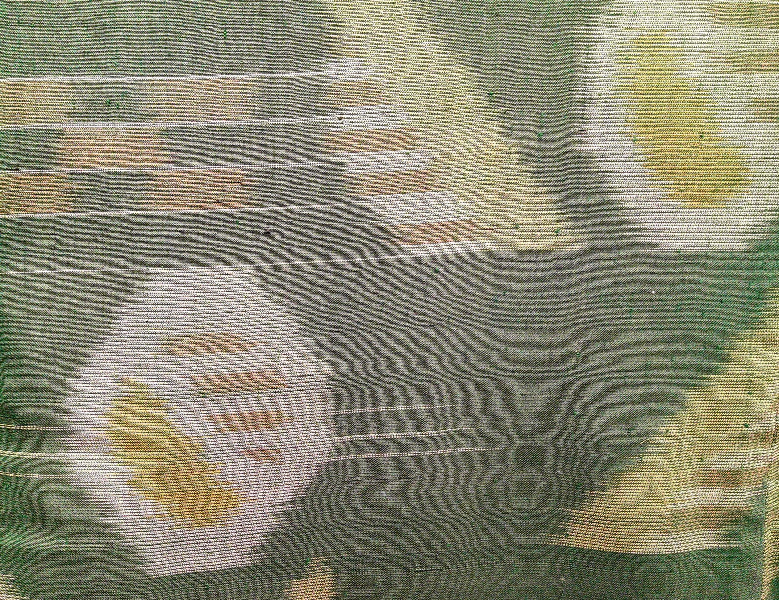 ◇KWH012 羽織 紐付き Haori 緑 古着 レトロ 和服
