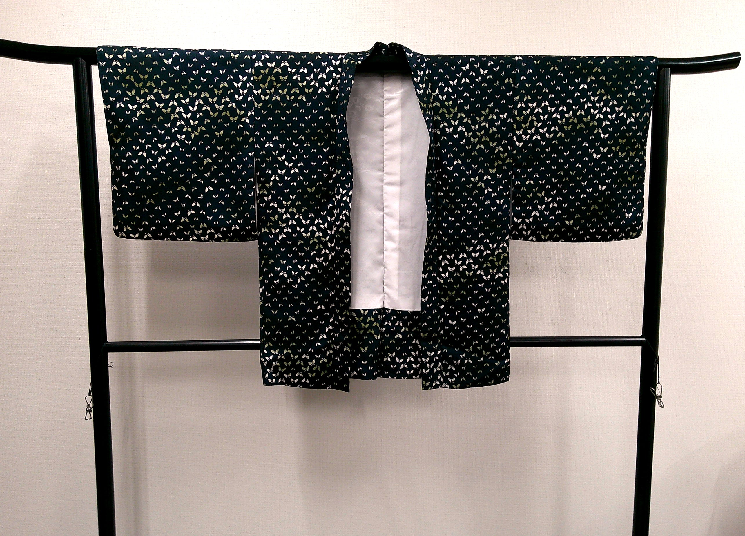◇KWH013 羽織 袷羽織 紐付き Haori 濃紺 古着 レトロ 和服