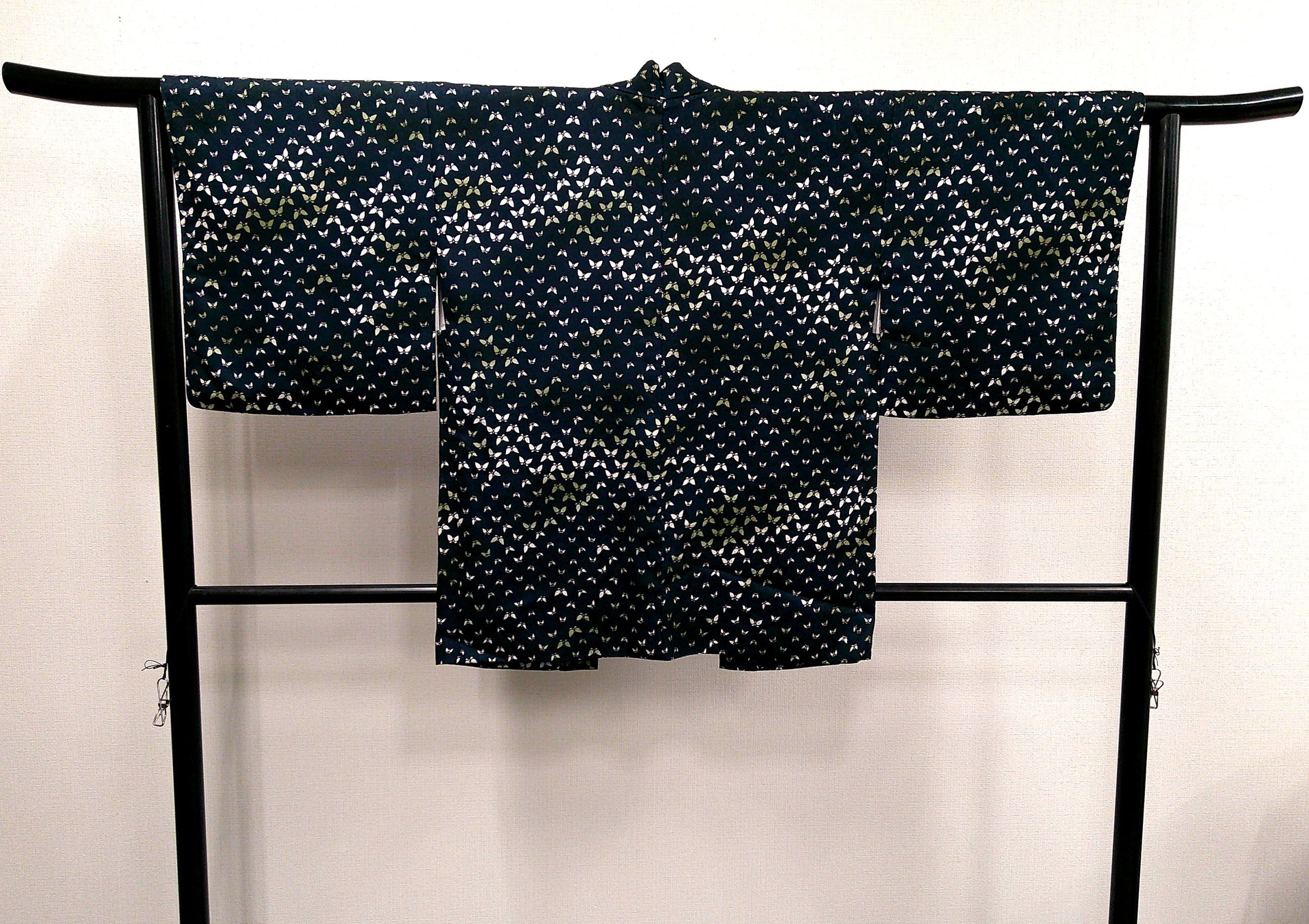 ◇KWH013 羽織 袷羽織 紐付き Haori 濃紺 古着 レトロ 和服