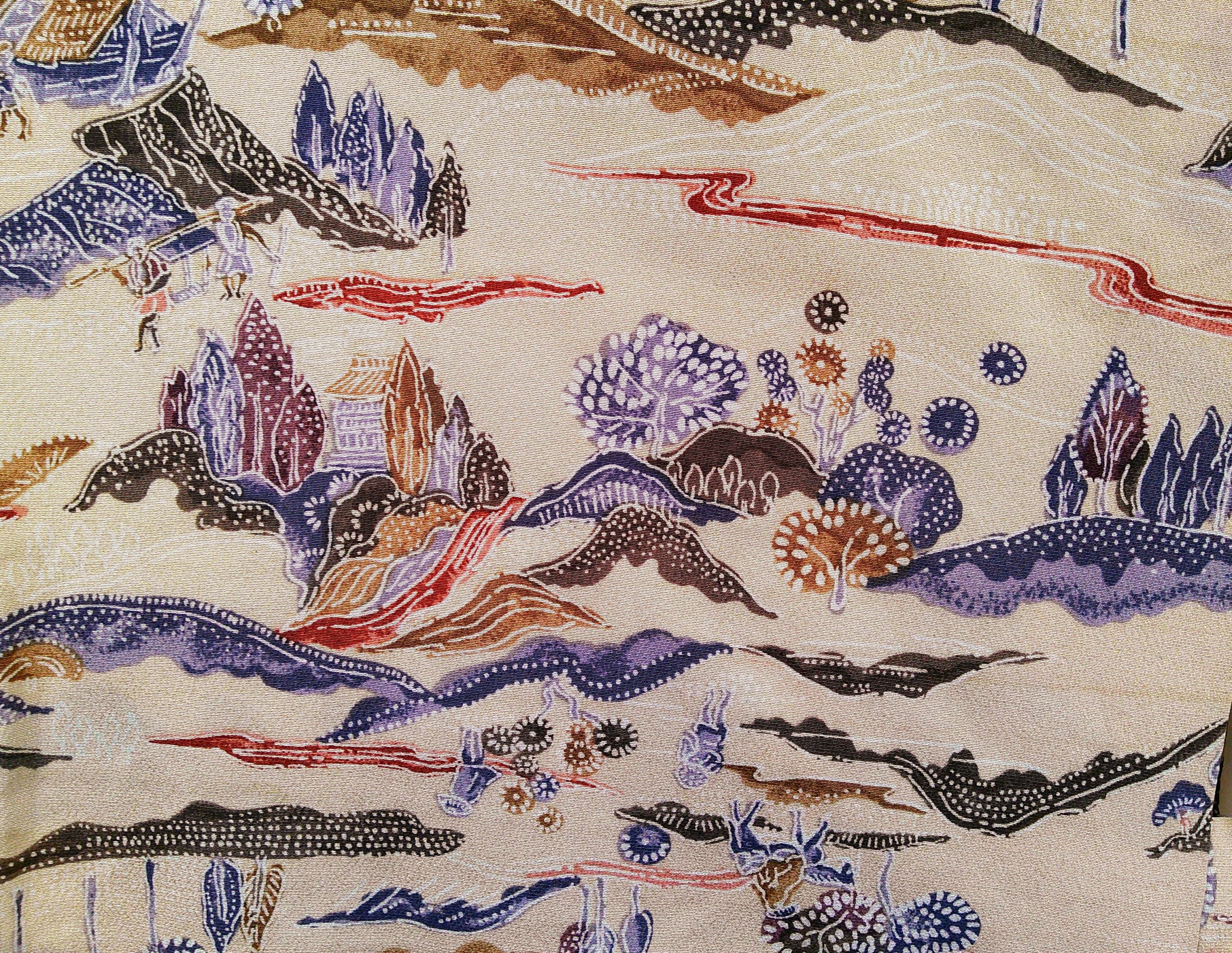 ◇KWH014 羽織 紐付き 薄黄色 Haori 古着 レトロ 和服